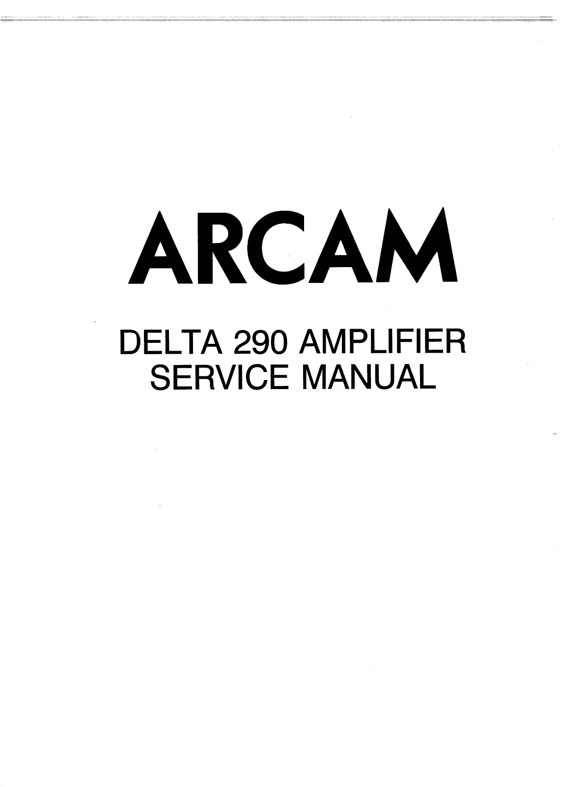 Arcam Delta 290 Service manual