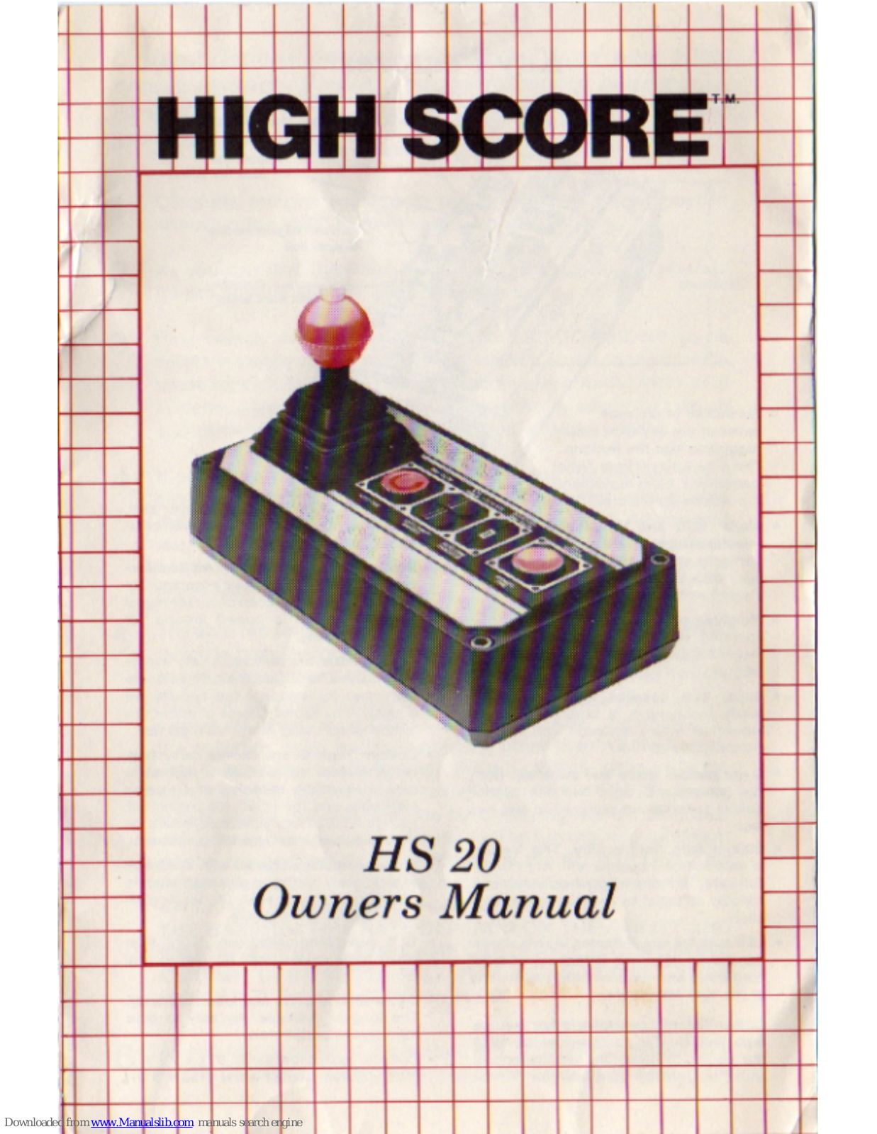 High Score HS 20 Owner's Manual