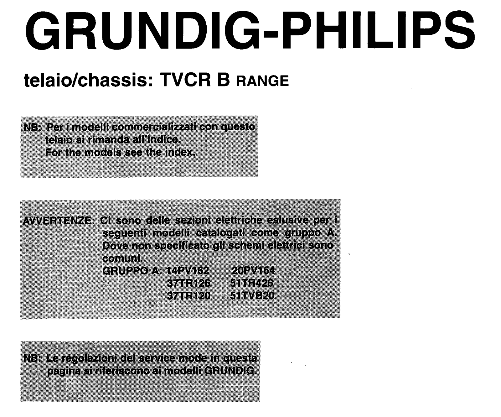 GRUNDIG 14PV162, 20PV162 Service Manual