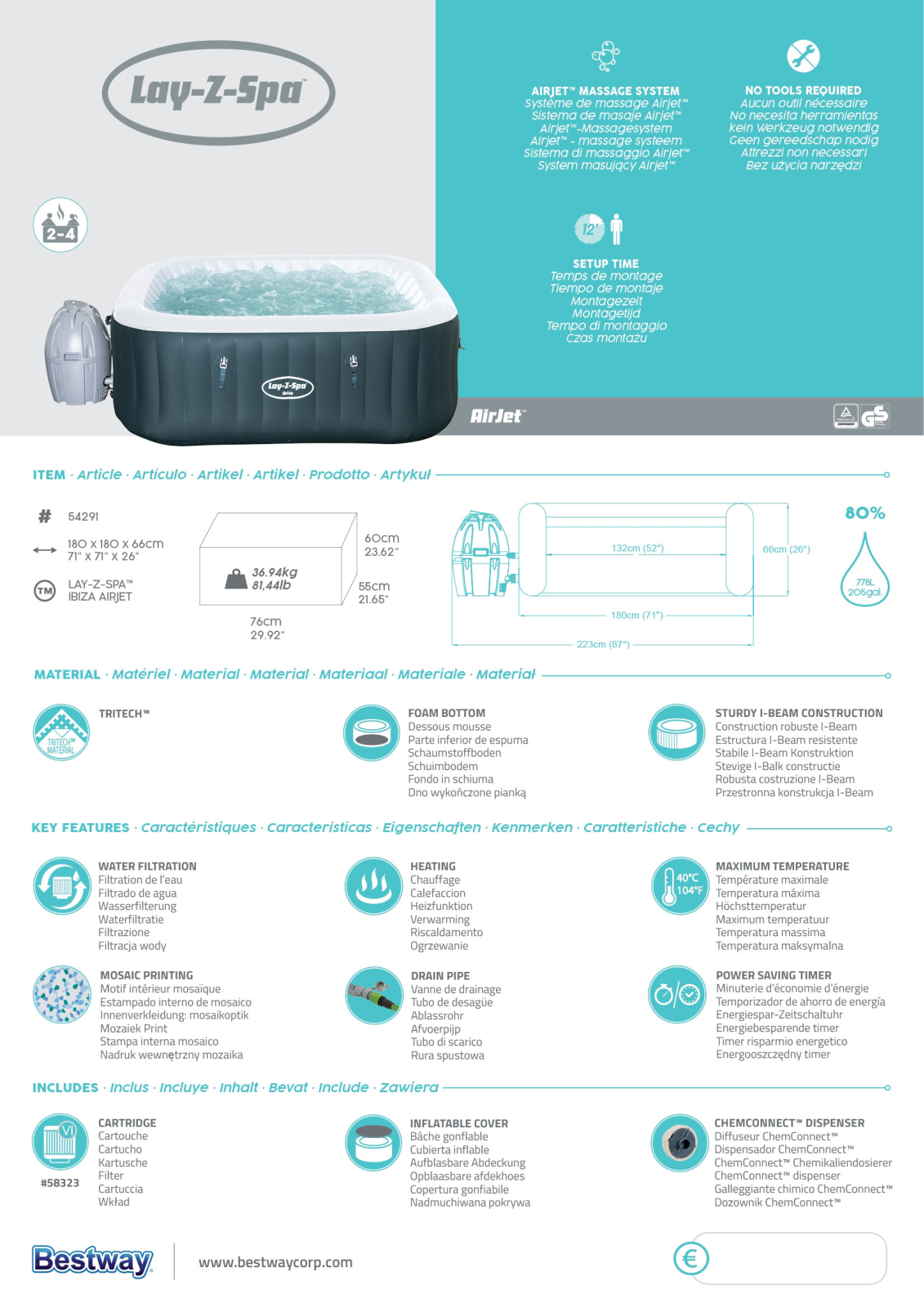 Bestway 54291 User Manual