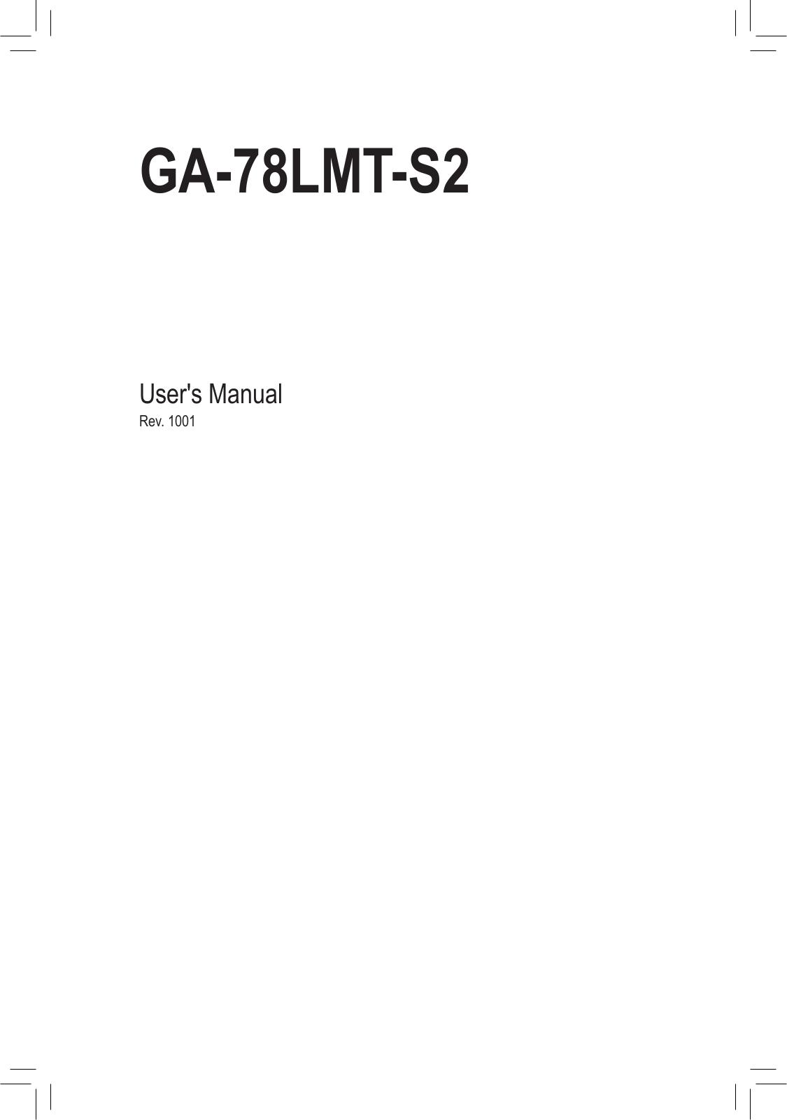 GIGABYTE GA-78LMT-S2 Owner's Manual