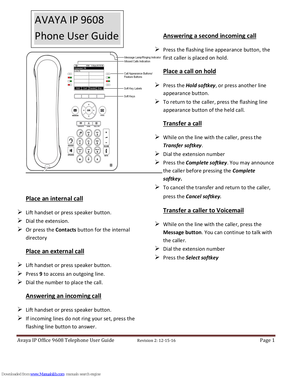 Avaya IP 9608 User Manual