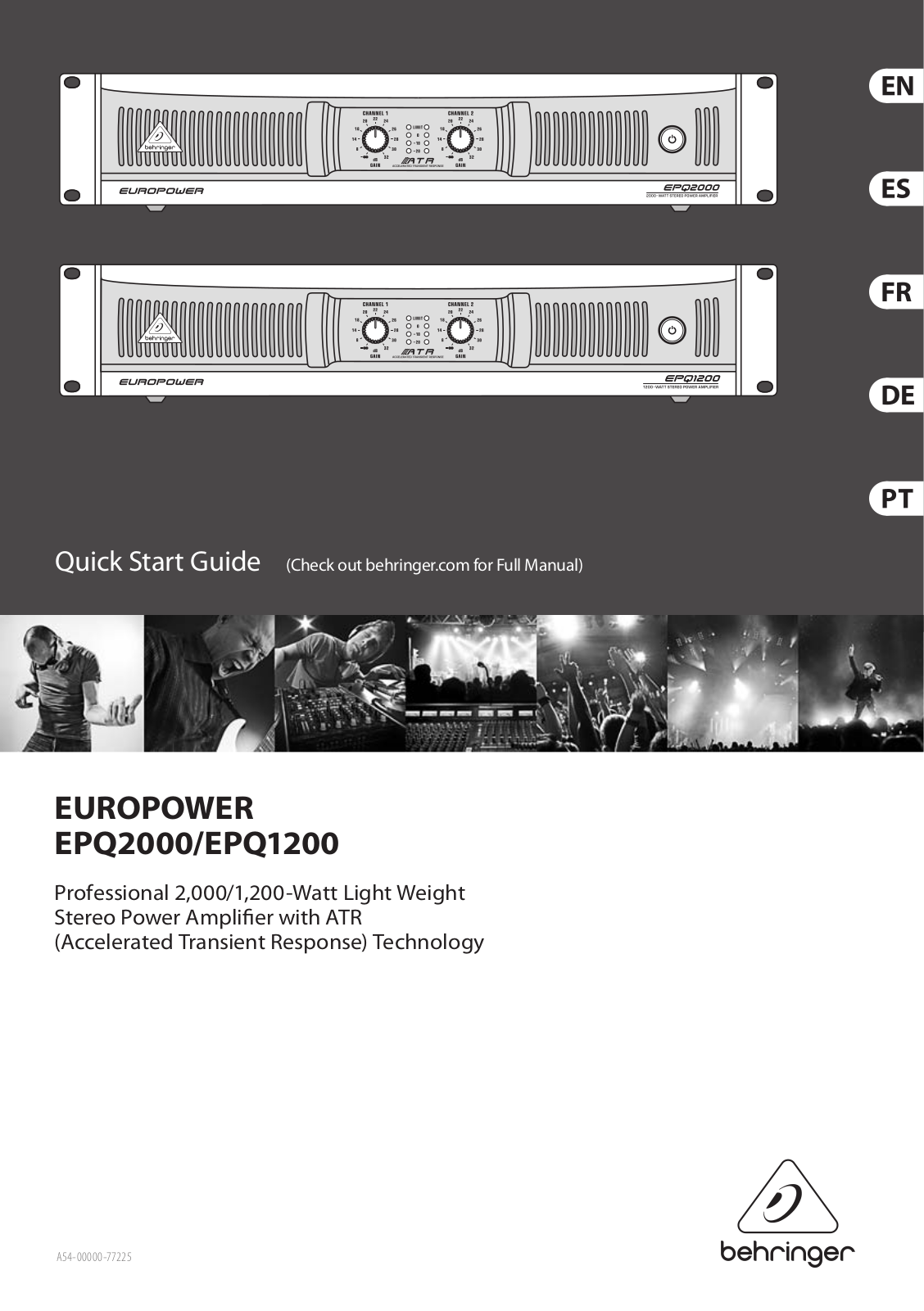 Behringer EPQ1200 Quick Start Guide