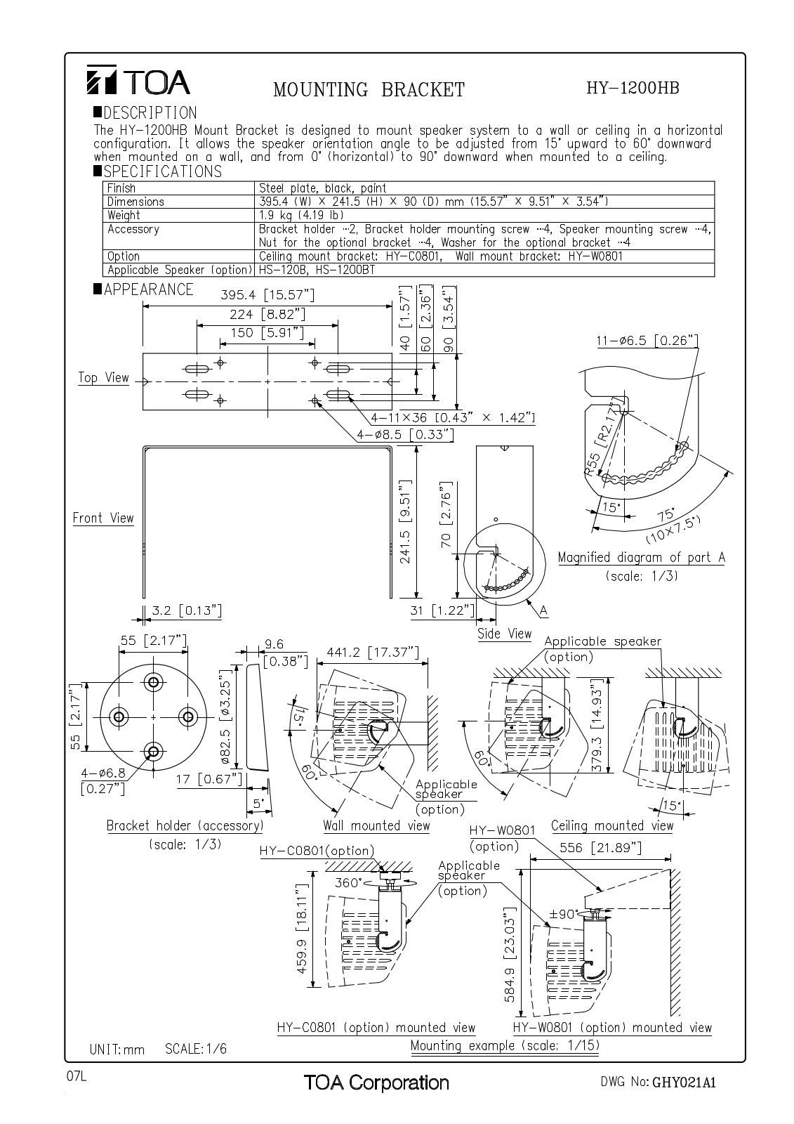 TOA HY-1200HB User Manual