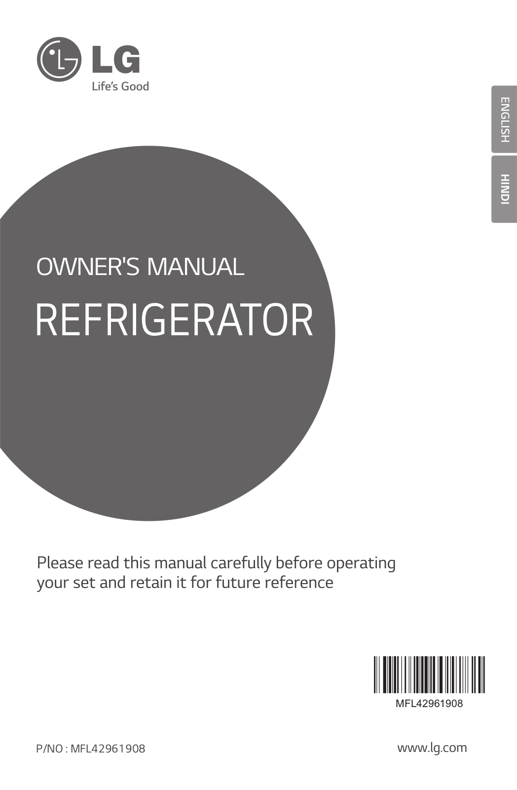 LG GL-B205KGLN, GL-D191KCOQ, GL-B205KSLN Owner’s Manual