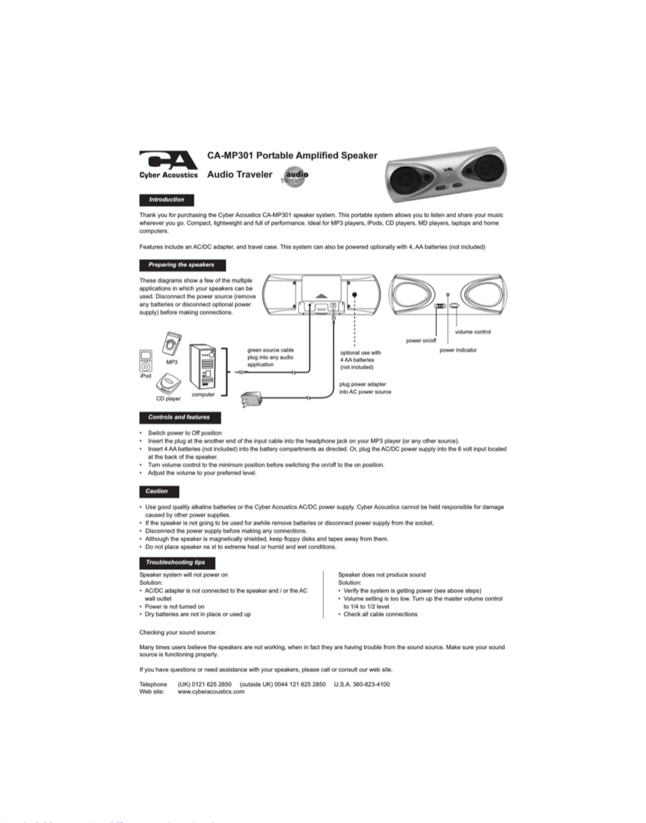 CA MP301 User Manual