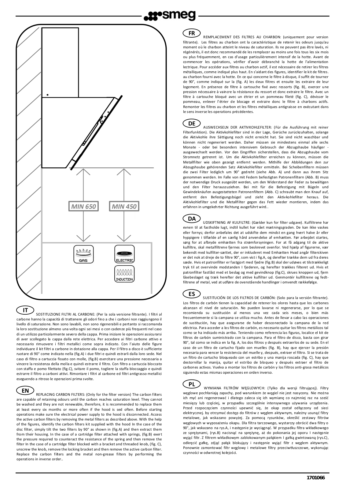 Smeg KV28S Various instructions