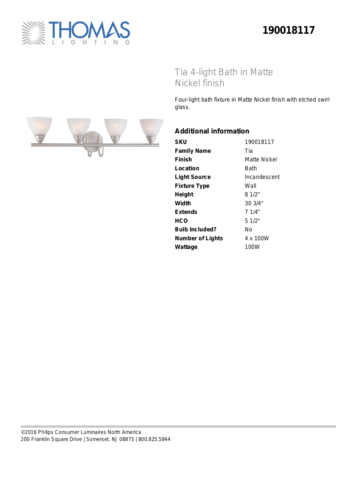 Thomas Lighting 190018117 User Manual - ManualMachine.com