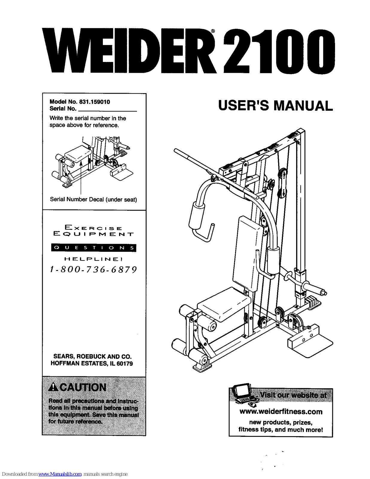 Weider 2100 User Manual - ManualMachine.com