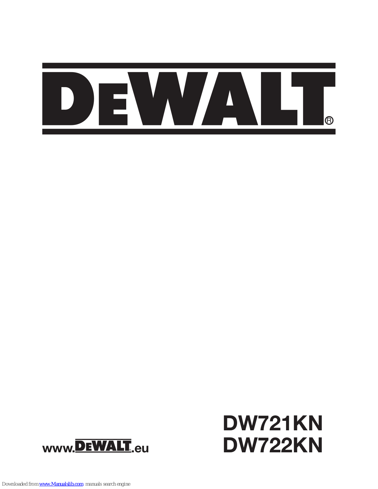 DeWalt DW721KN, DW722KN Original Instructions Manual