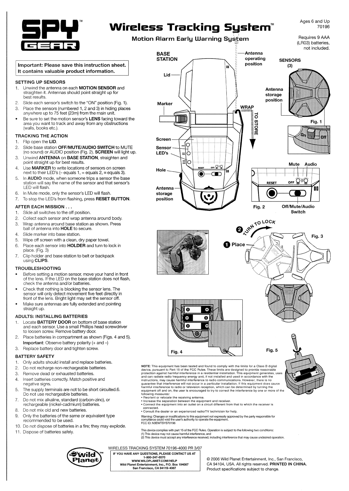 Wild Planet Entertainment WTSYS70196 User Manual