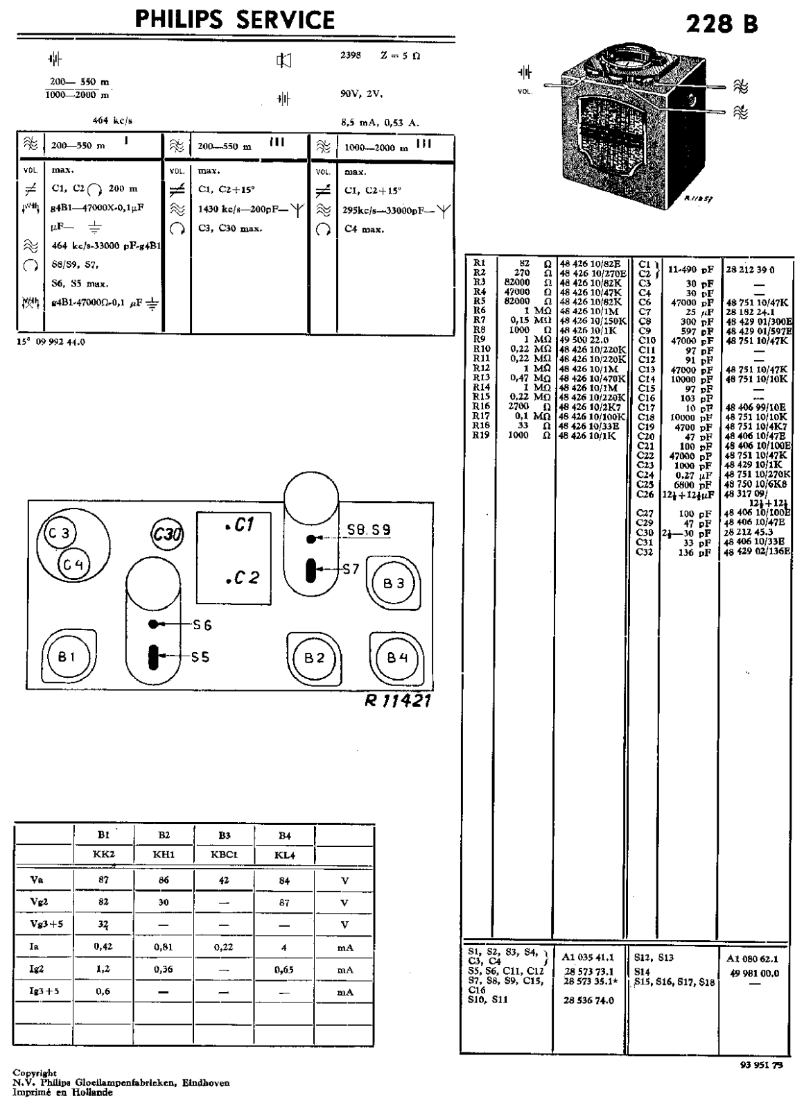 PHILIPS 228 B Service Manual