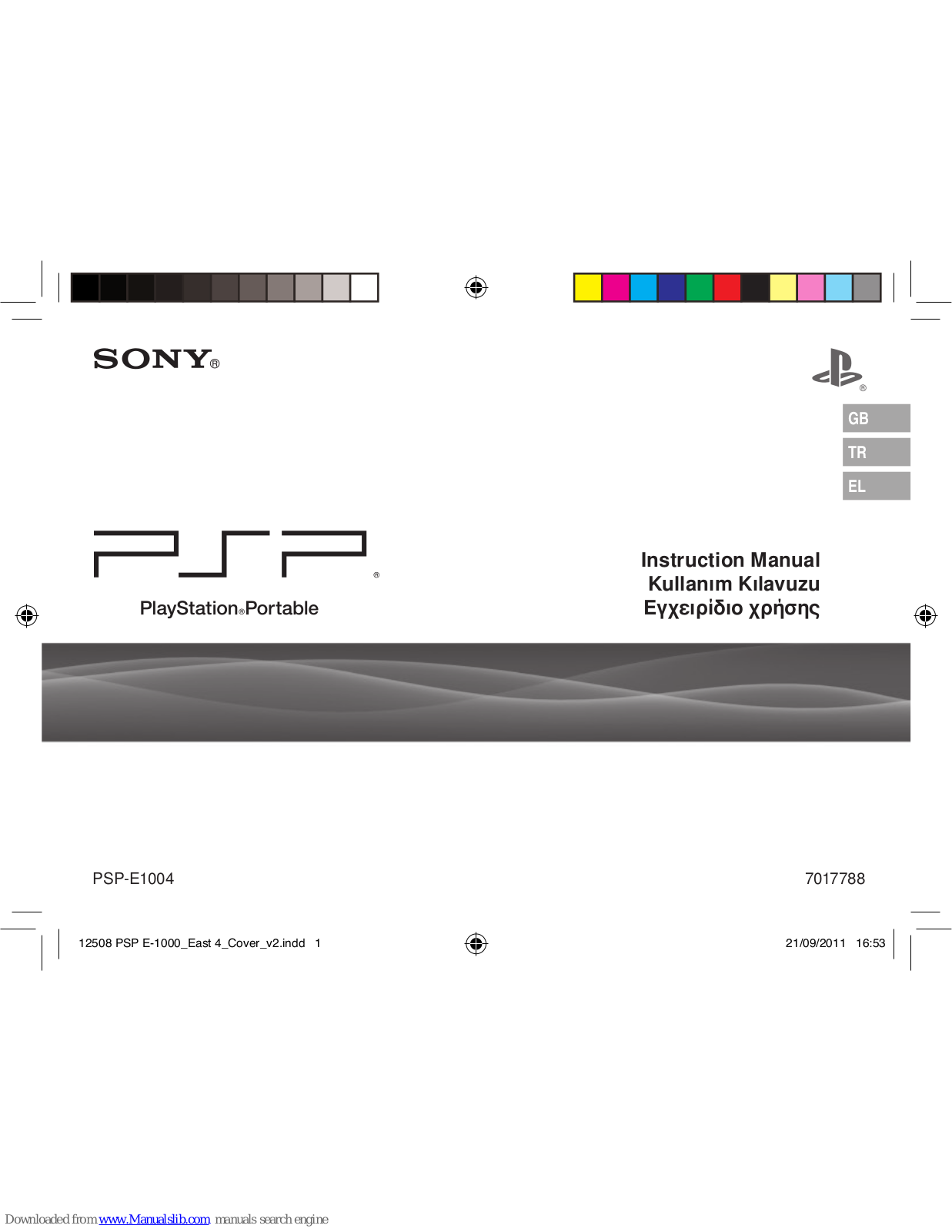 Sony PSP-E1004 Instruction Manual