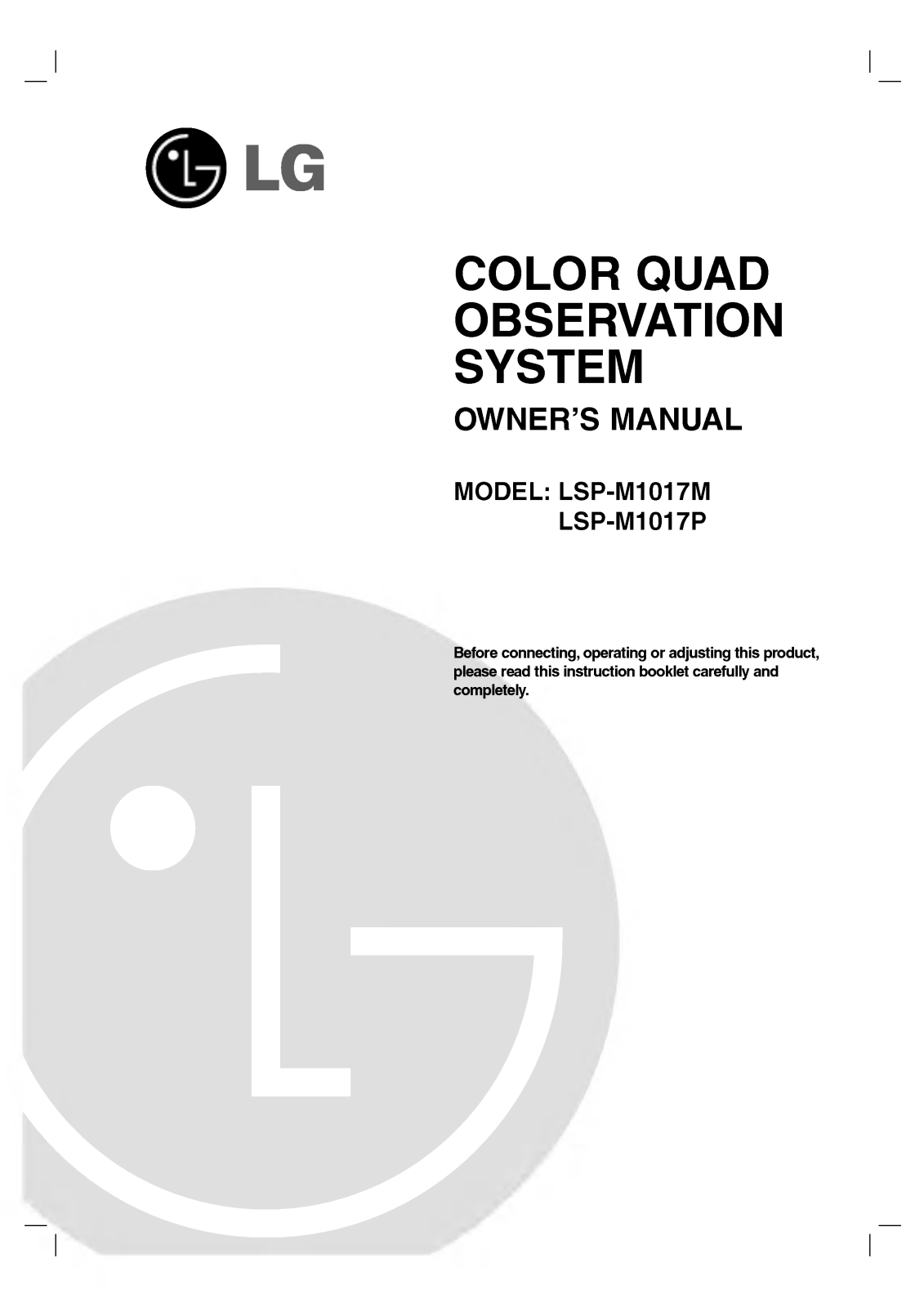 LG LSP-M1017P Owner’s Manual