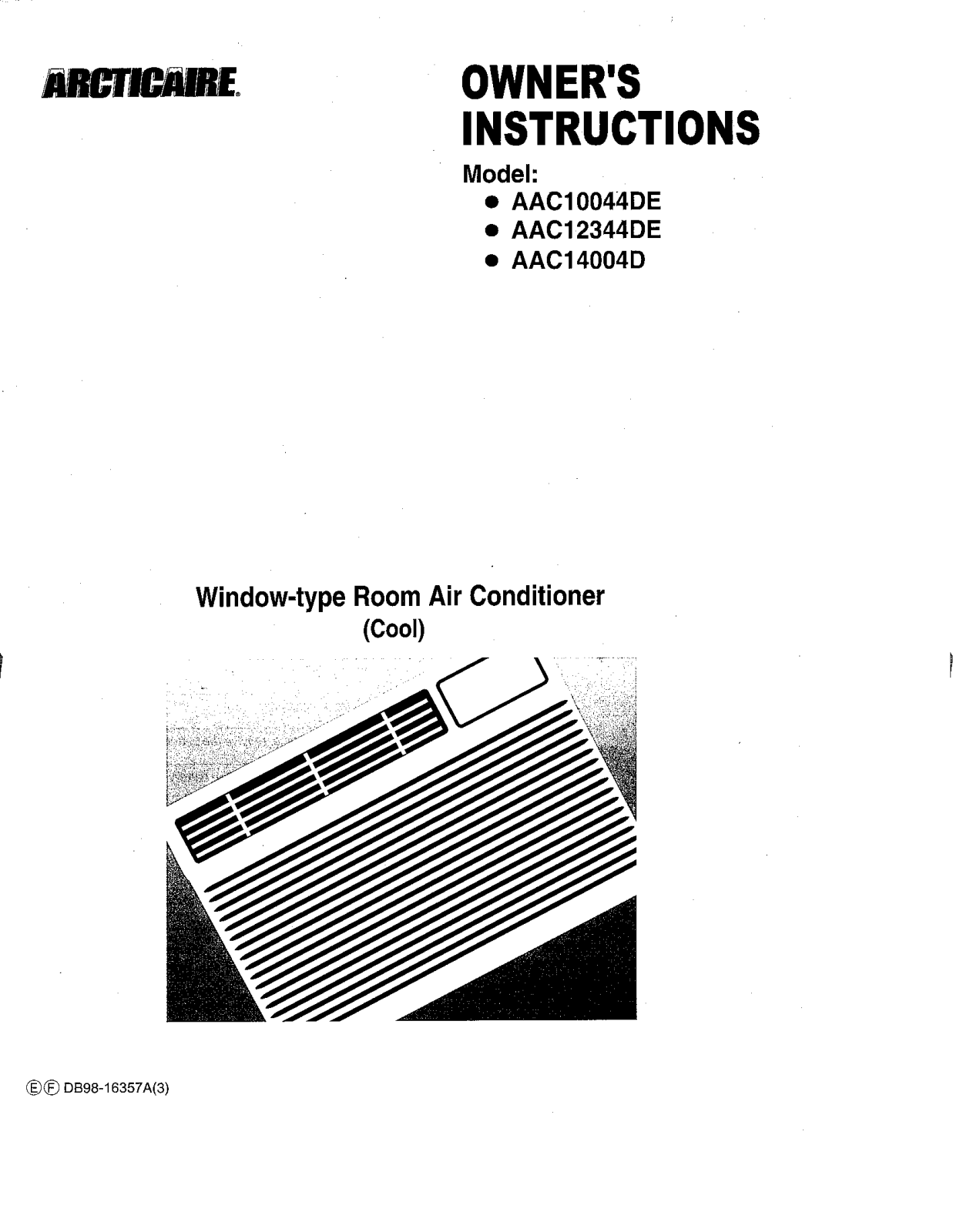 Danby AAC14004D, ACC10044DE, ACC12344DE User Manual