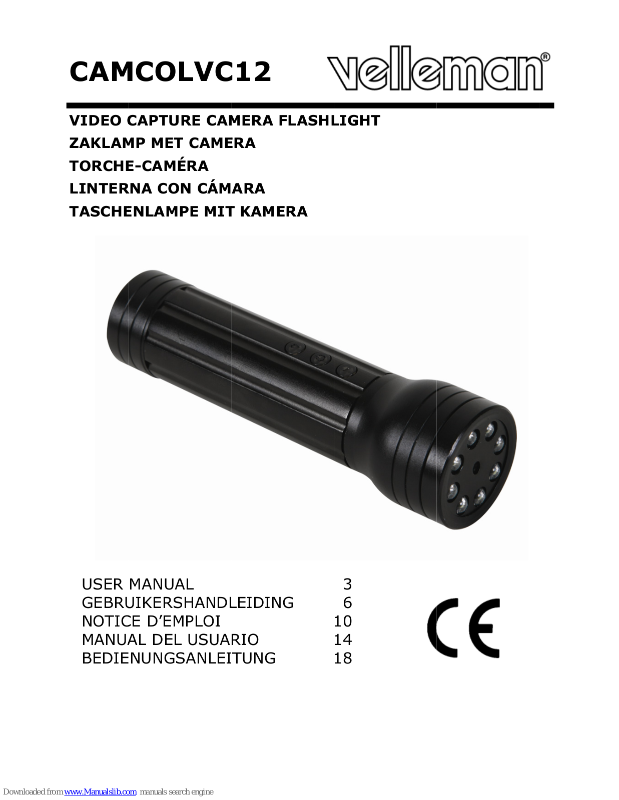 Velleman camcolvc12 User Manual