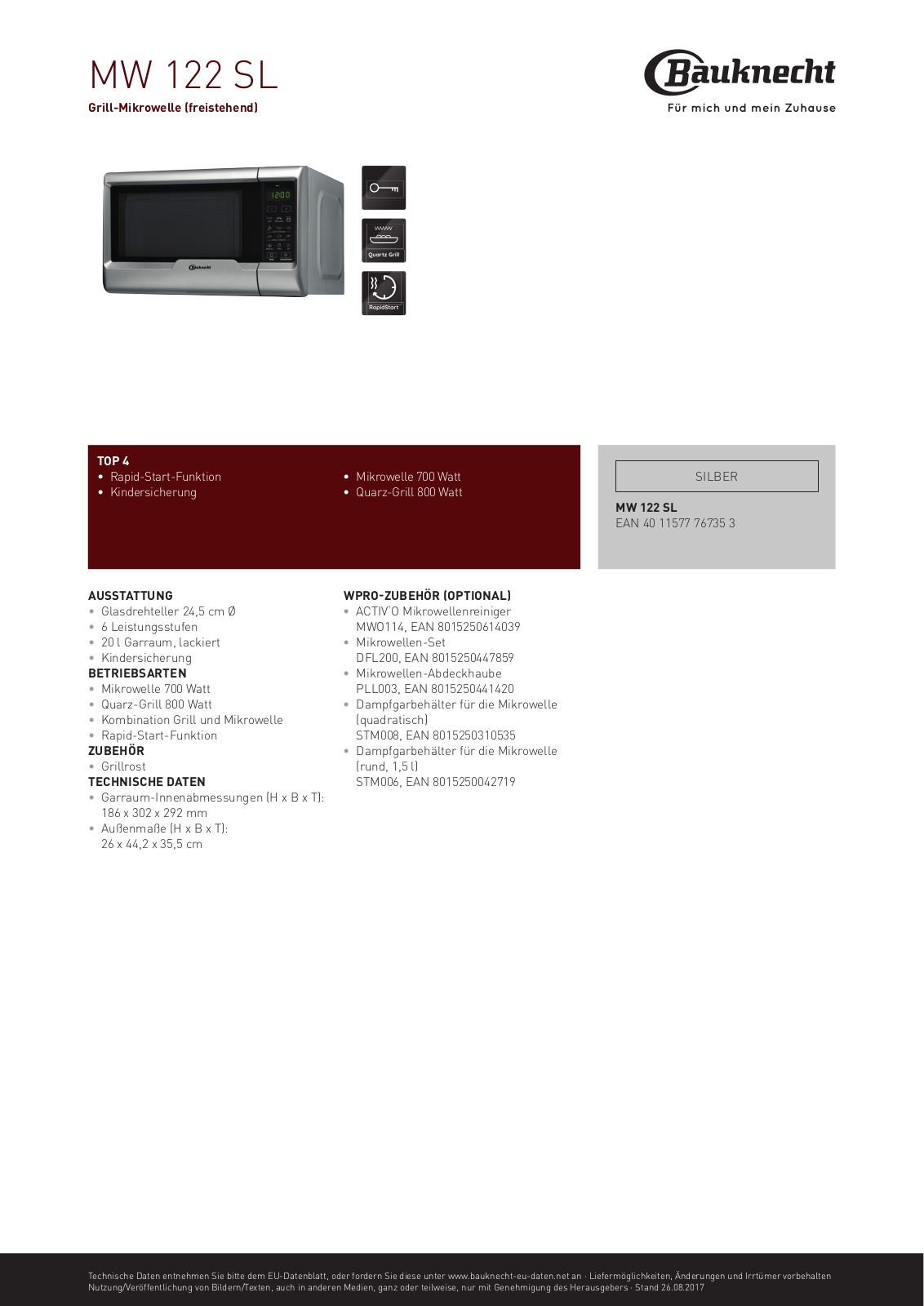 Bauknecht MW 122 SL User Manual