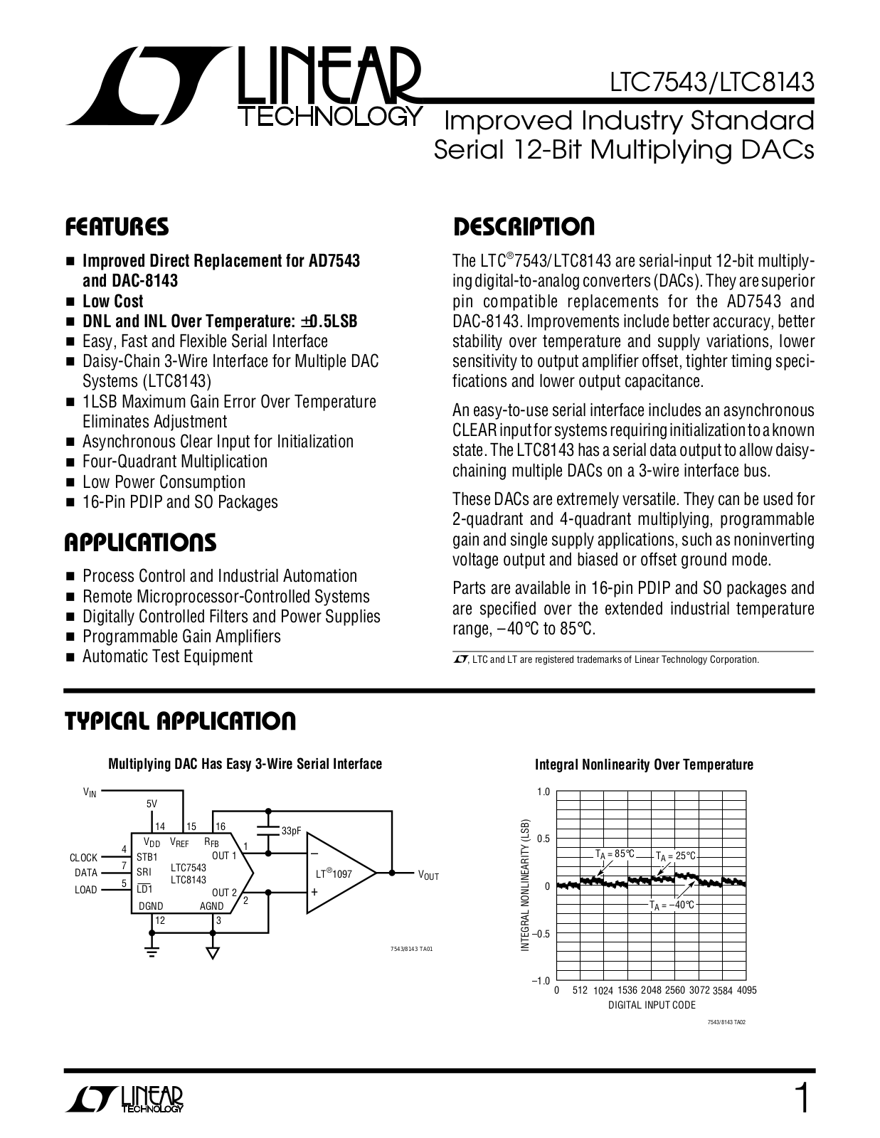 Linear Technology LTC7543, LTC8143 Datasheet