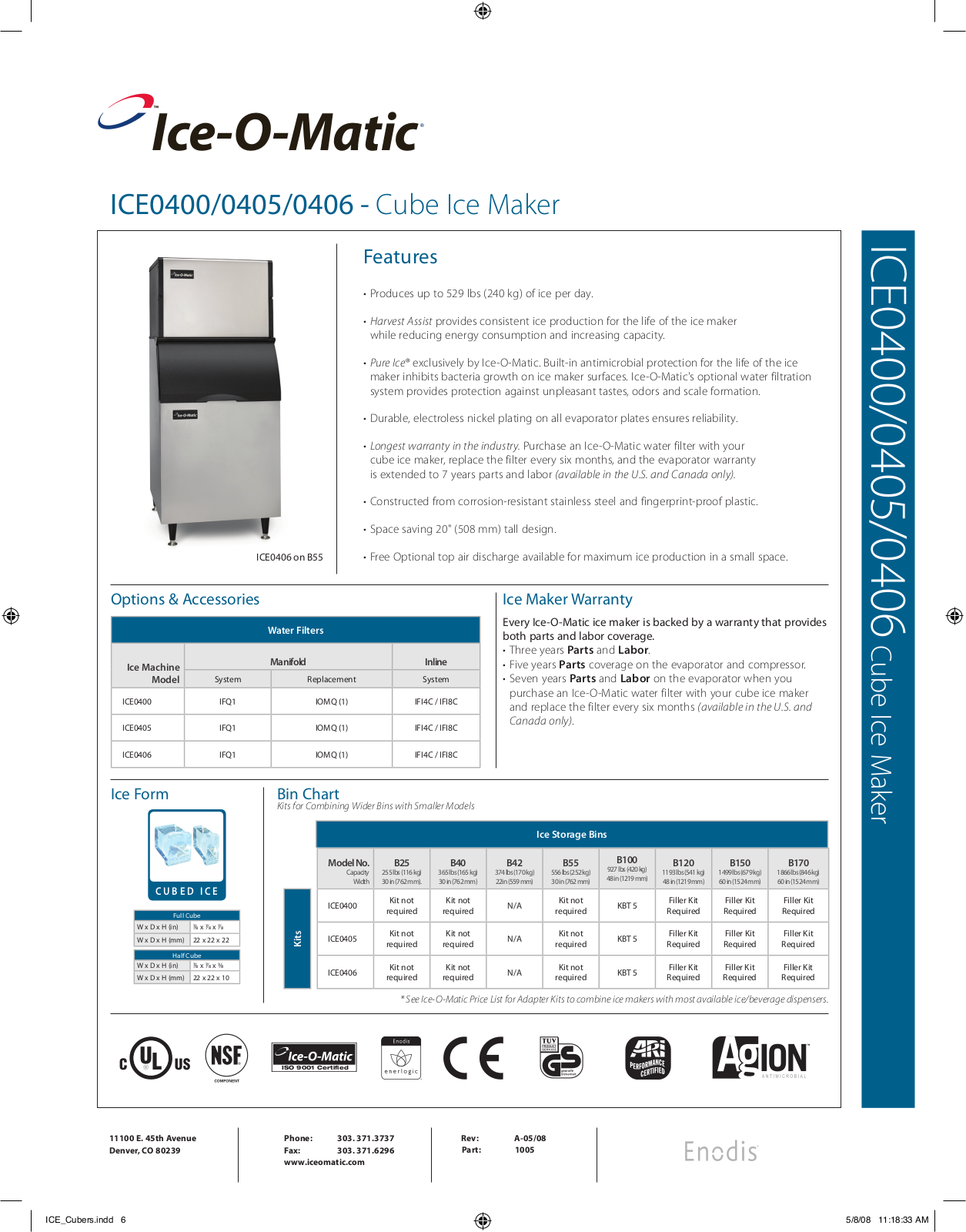 Ice-O-Matic ICE0400, ICE0405, ICE0406 User Manual