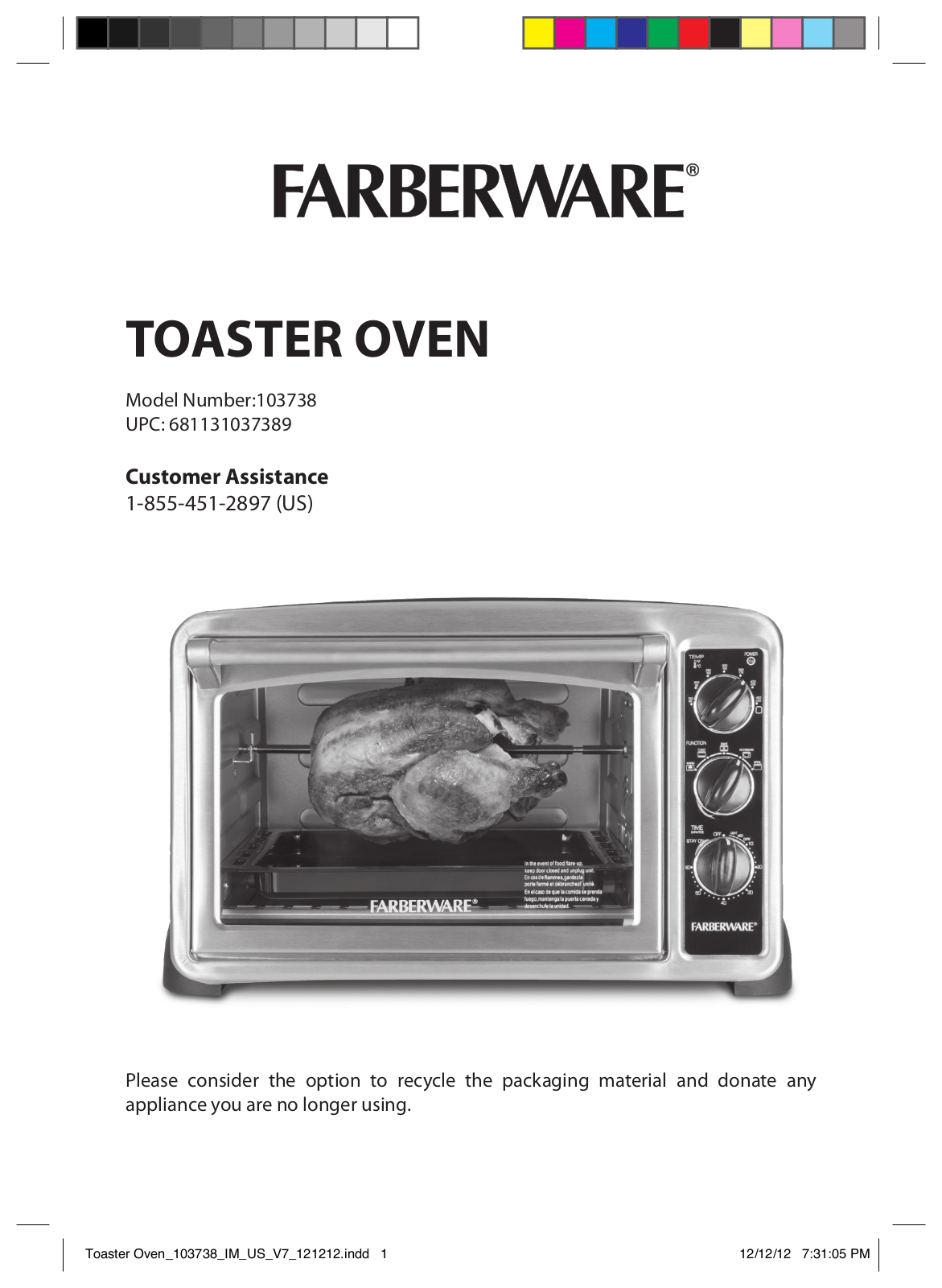 FARBERWARE 103718 User Manual