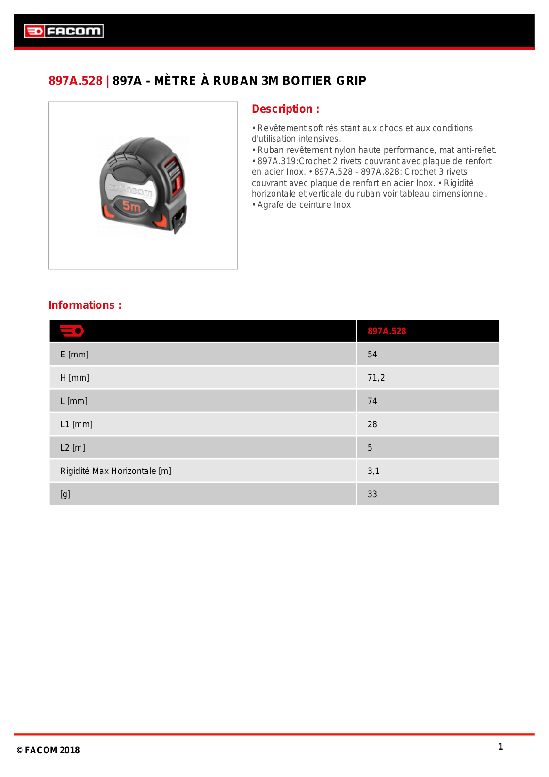 Facom 897A.528PB Specification - ManualMachine.com