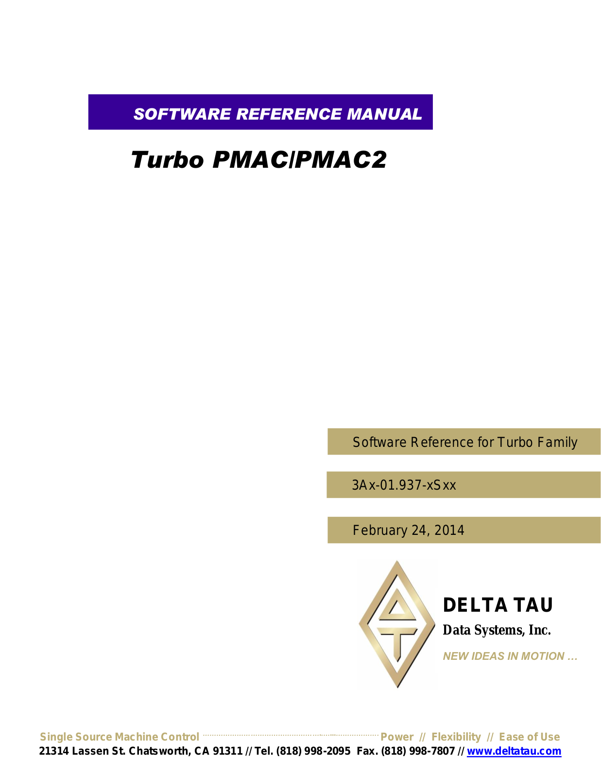 Delta Tau TURBO UMAC, BRICK CONTROLLER, PMAC2 PCI, PMAC2 PCI LITE, TURBO CLIPPER Reference Manual