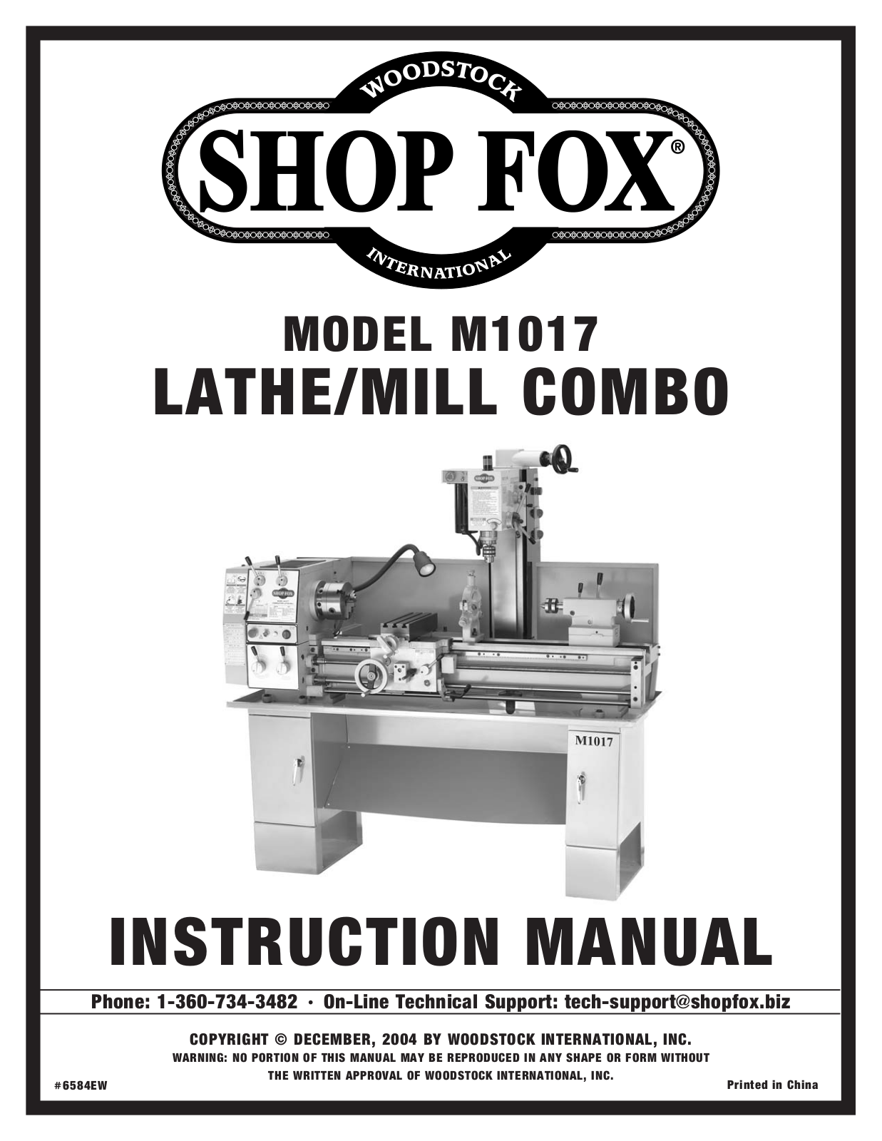 Shop fox M1017 User Manual