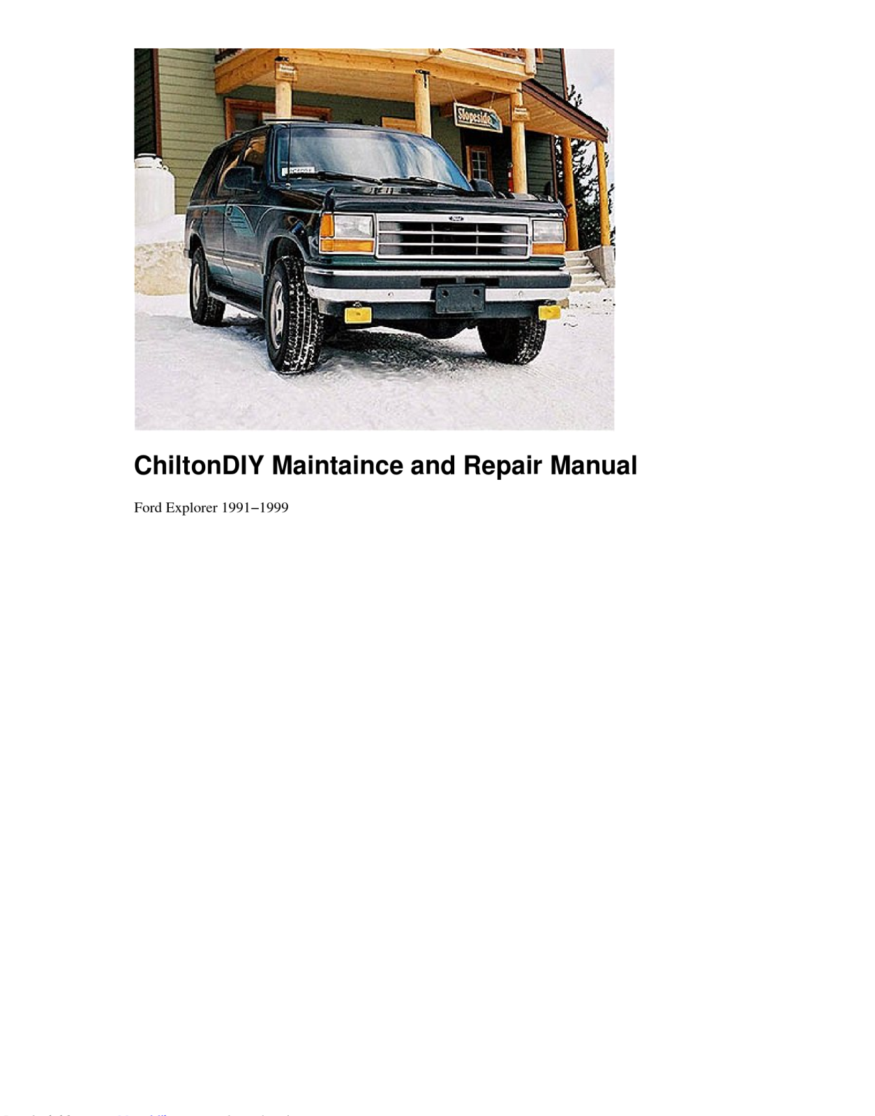 Ford Ranger Maintaince and repair manual