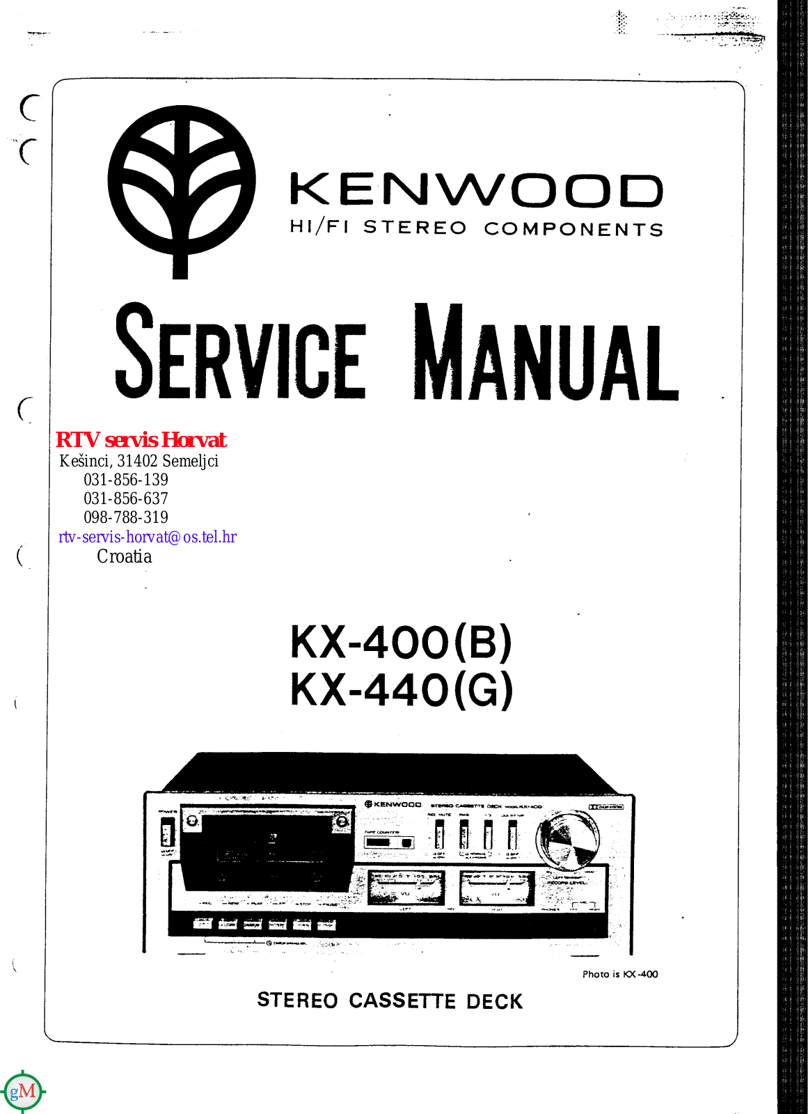 Kenwood KX-400, KX-440 Service manual