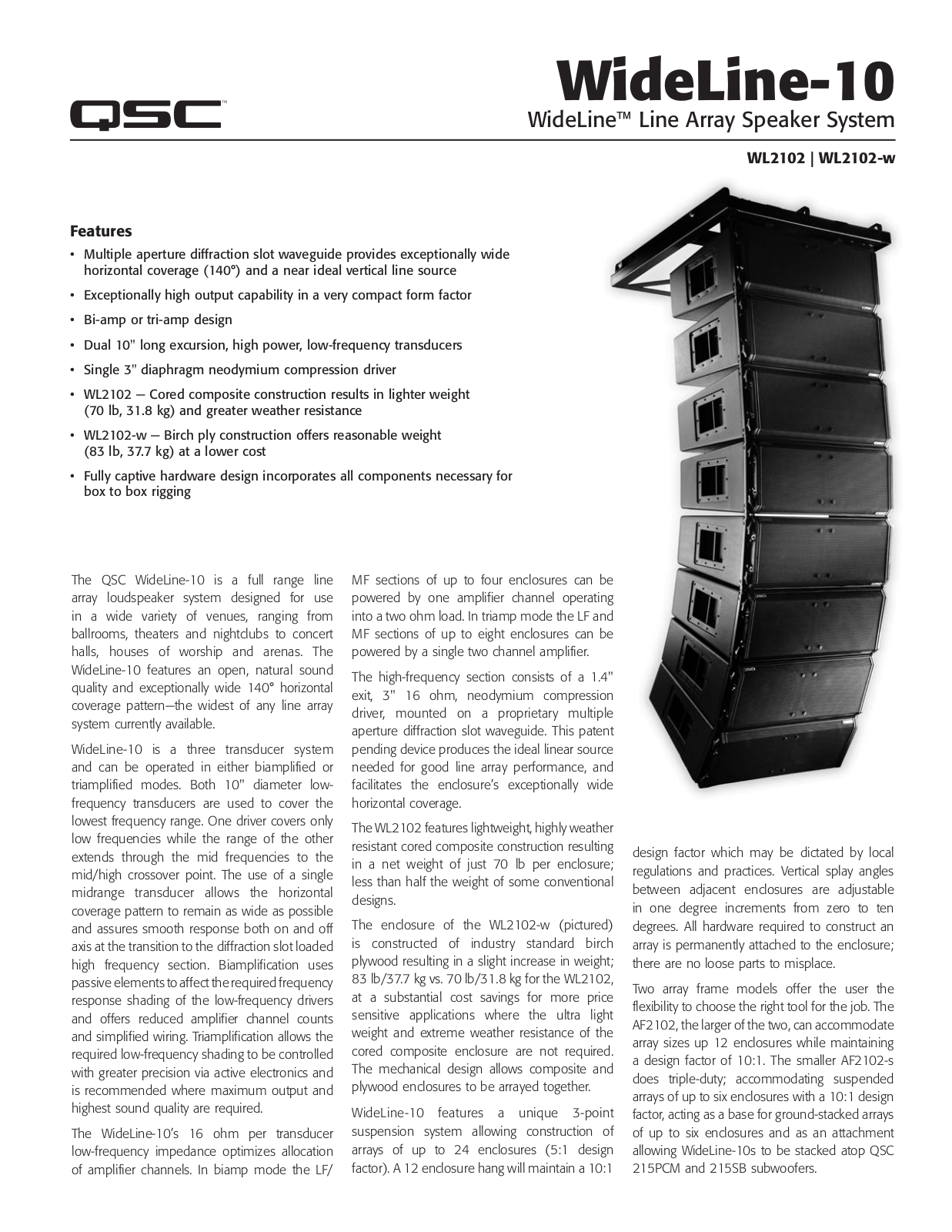 QSC WL2102-w-BK User Manual