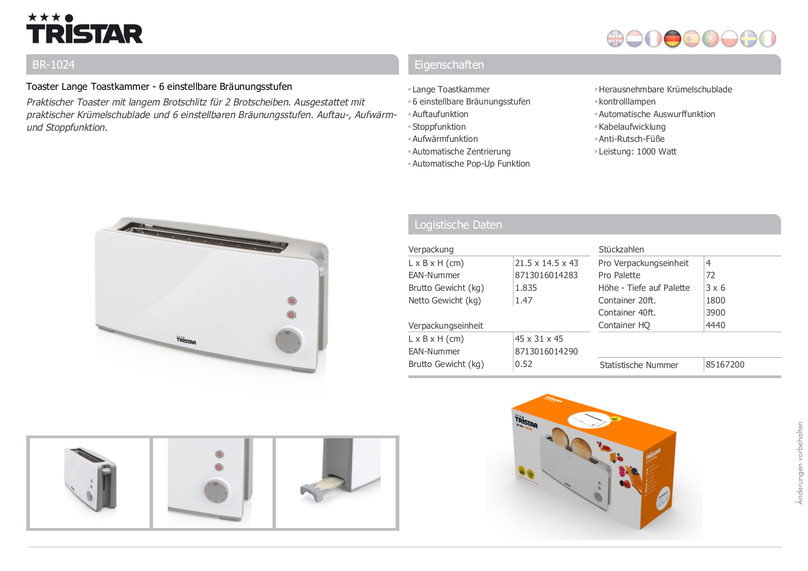 Tristar BR-1024 User Manual