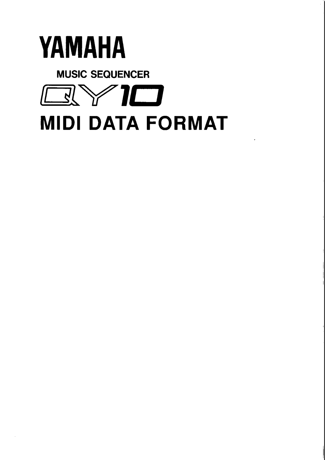 Yamaha QY10E2 User Manual