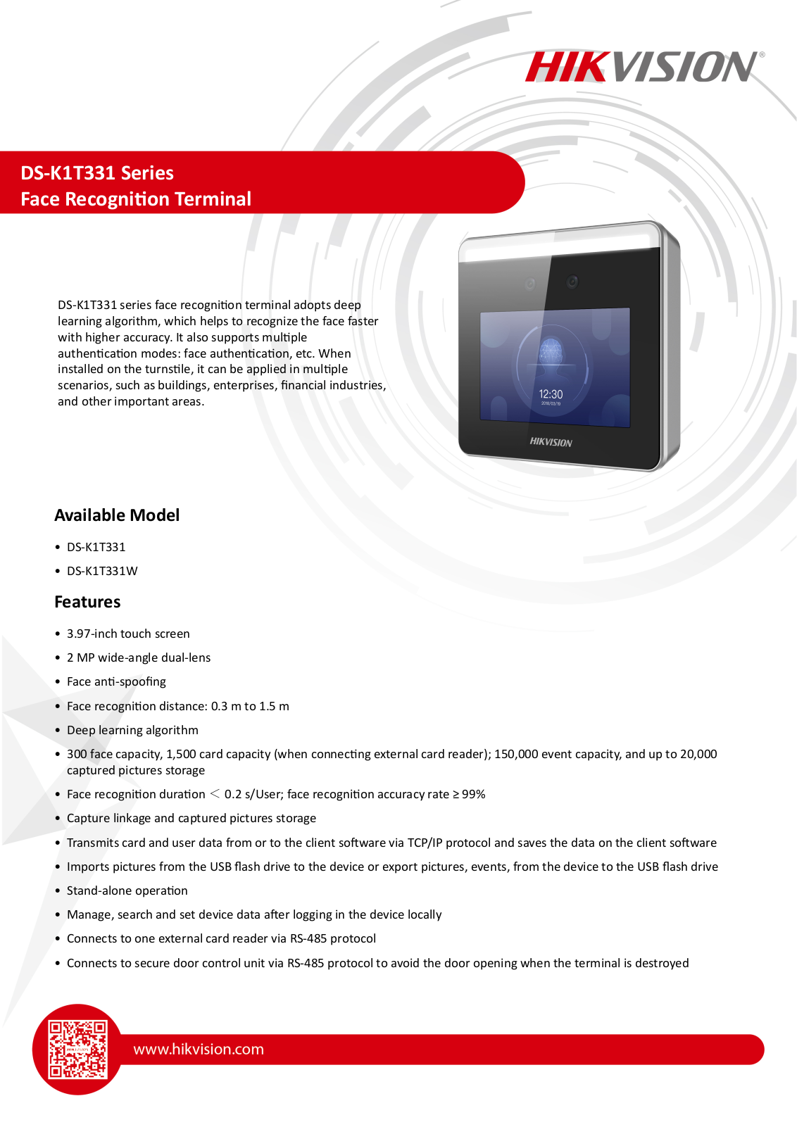 Hikvision DS-K1T331W User Manual