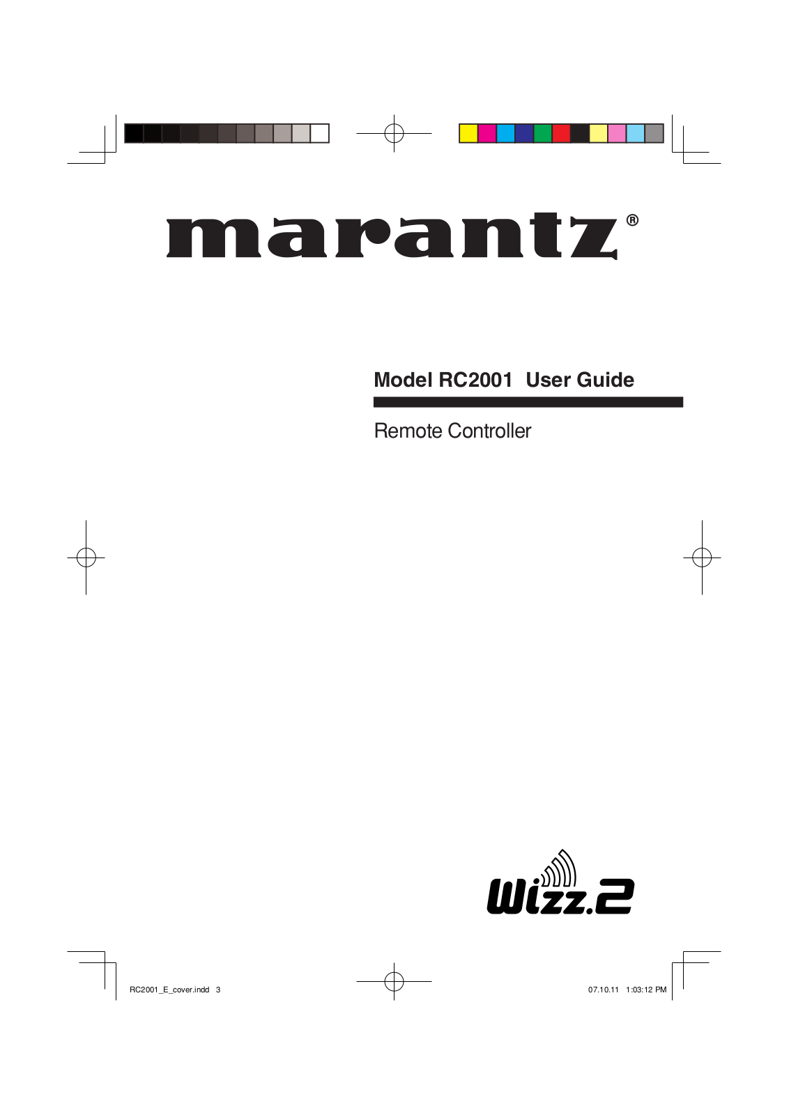 Marantz RC2001 User Manual