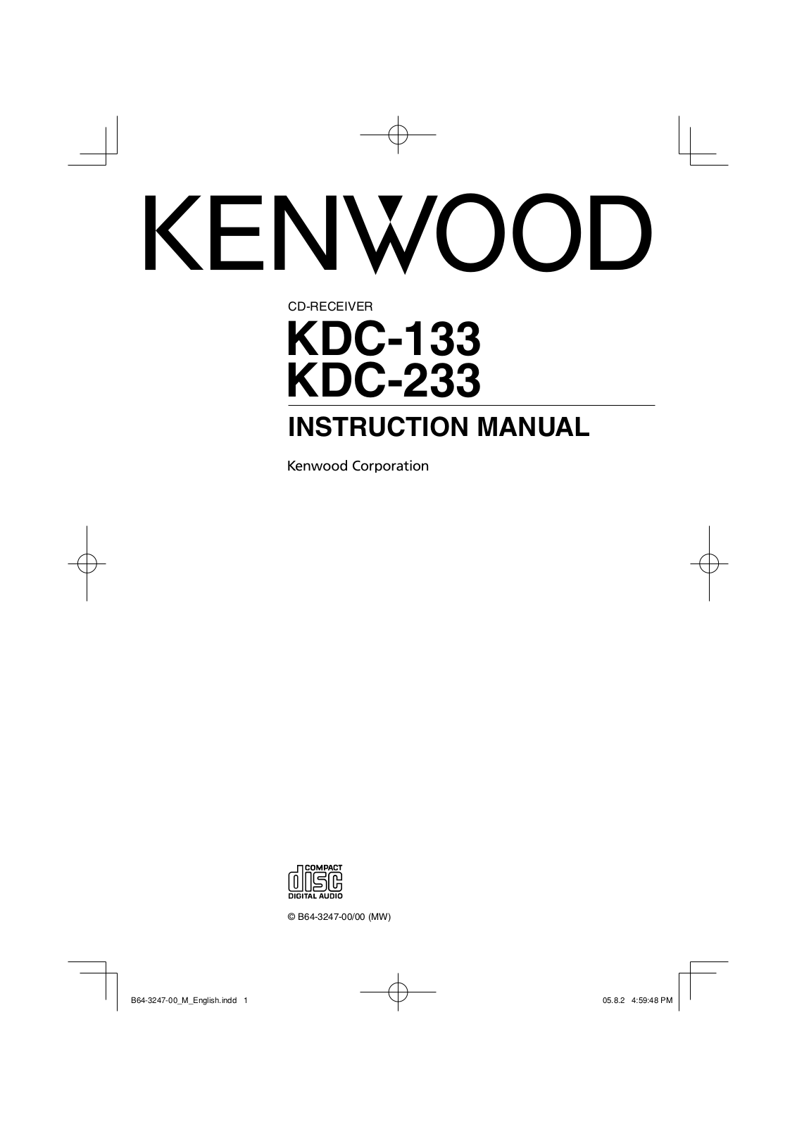 Kenwood KDC-233, KDC-133 User Manual