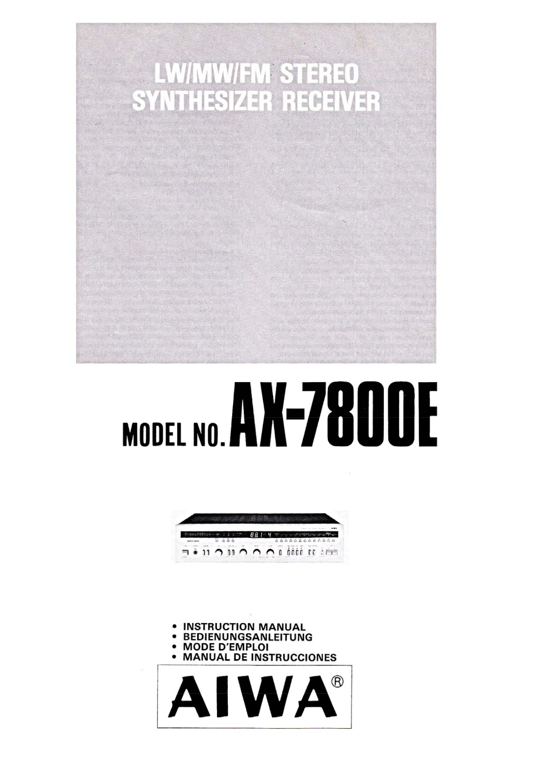 Aiwa AX-7800E Owners Manual