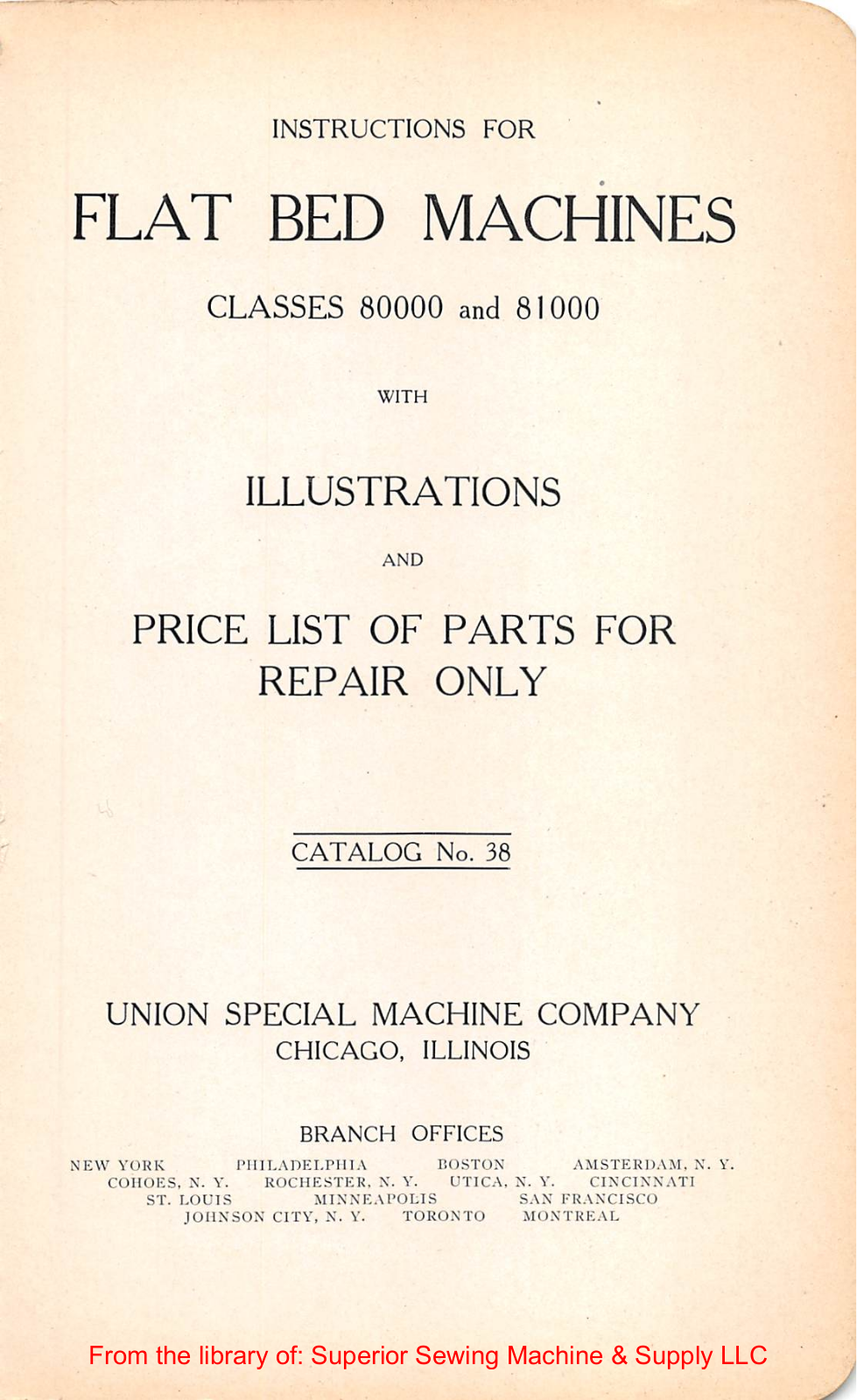 Union Special 80000, 81000 User Manual