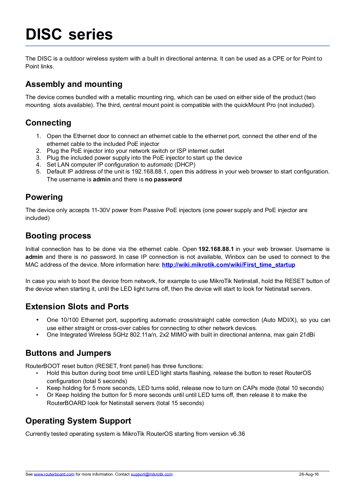 MikroTik RBDisc-5nD User manual