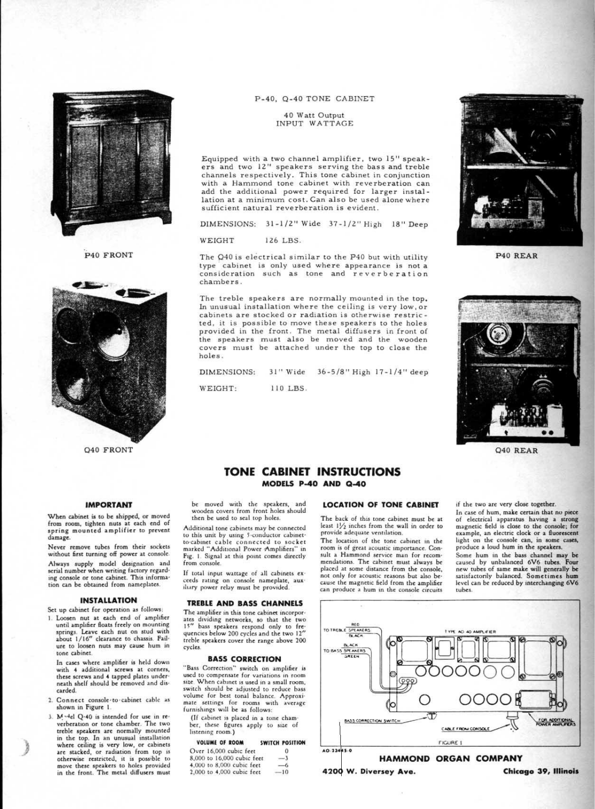 Hammond P-40, Q-40 Owners manual