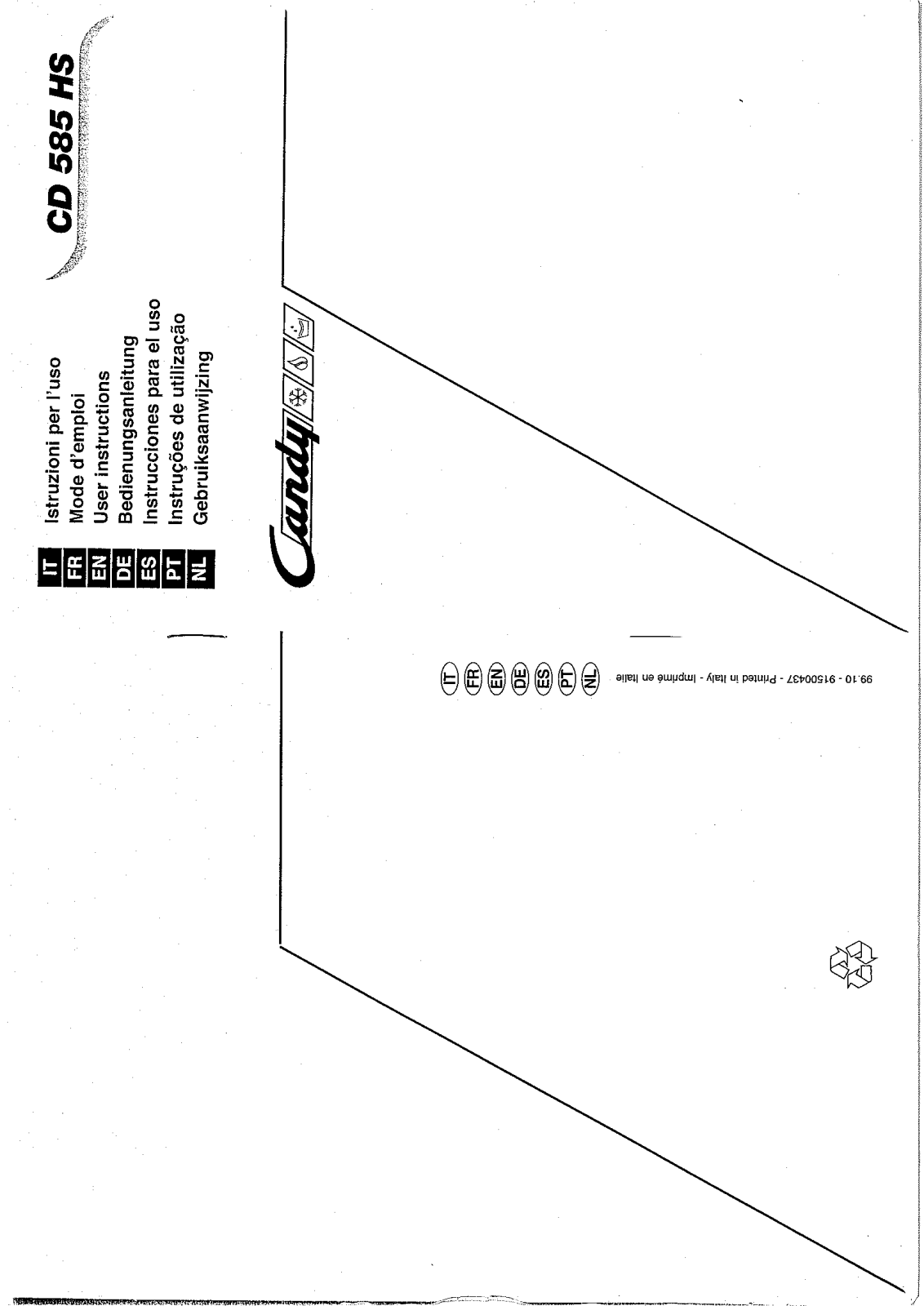 Candy LSCD585HSARG, LS CD585HSIT, LS CD 585 HS, LS CD 587 HS User Manual