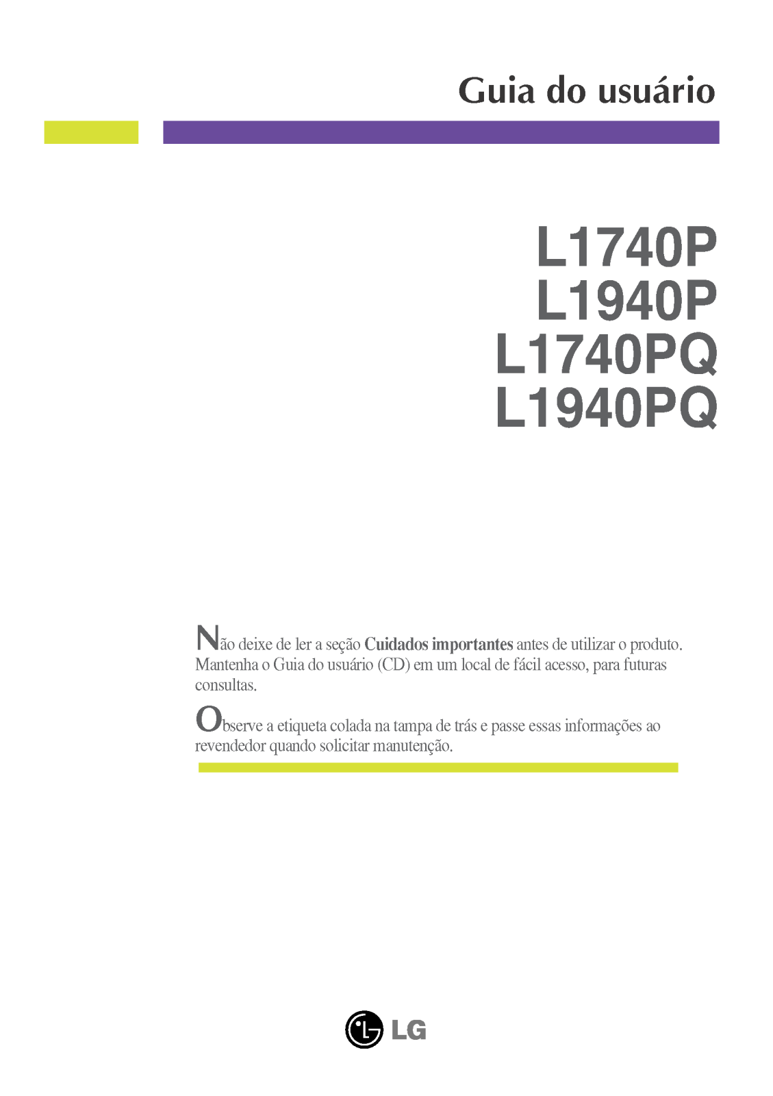 Lg L1740PQ, L1940P, L1940PQ User Manual