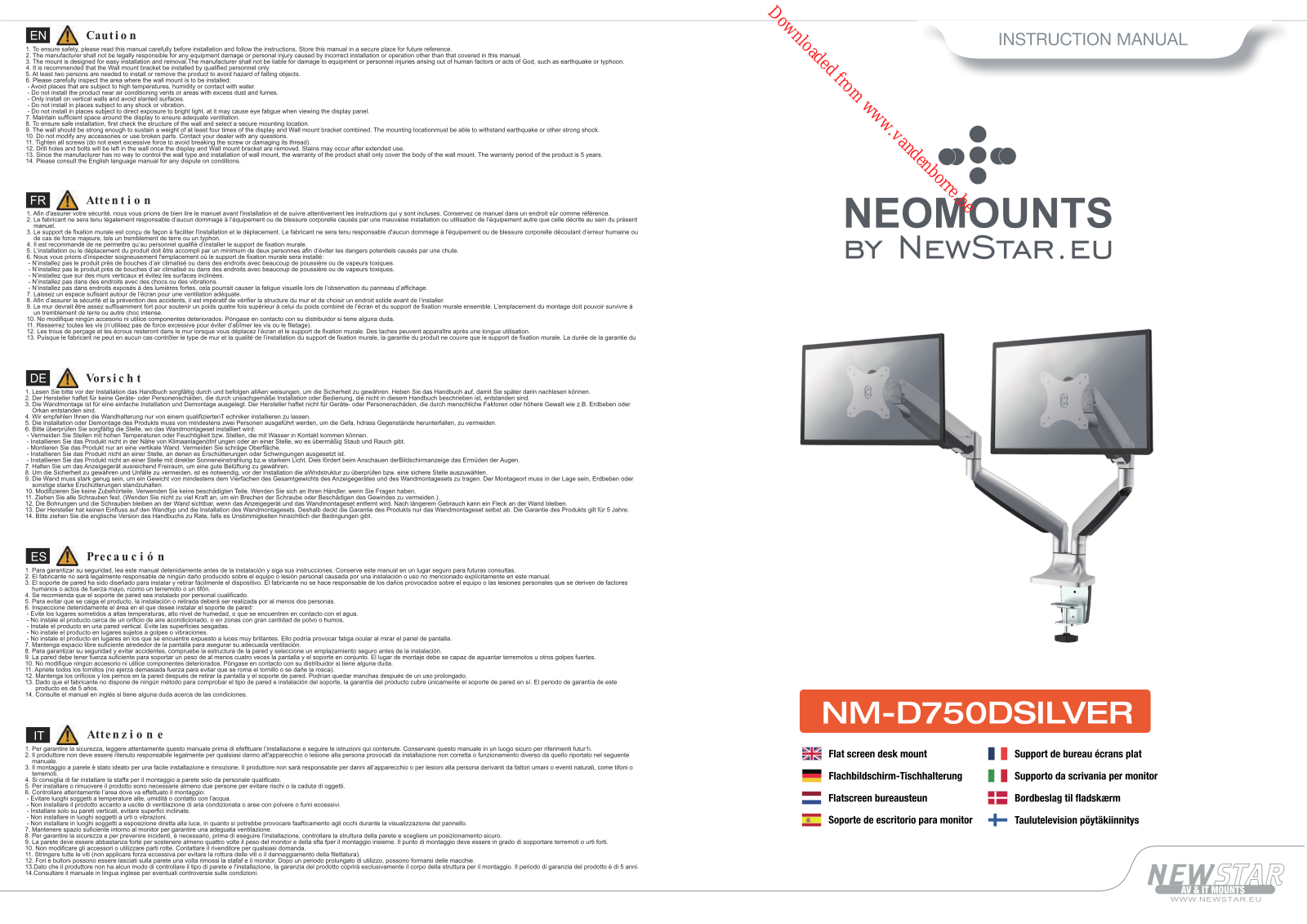 NEWSTAR NM-D750DBLACK User Manual