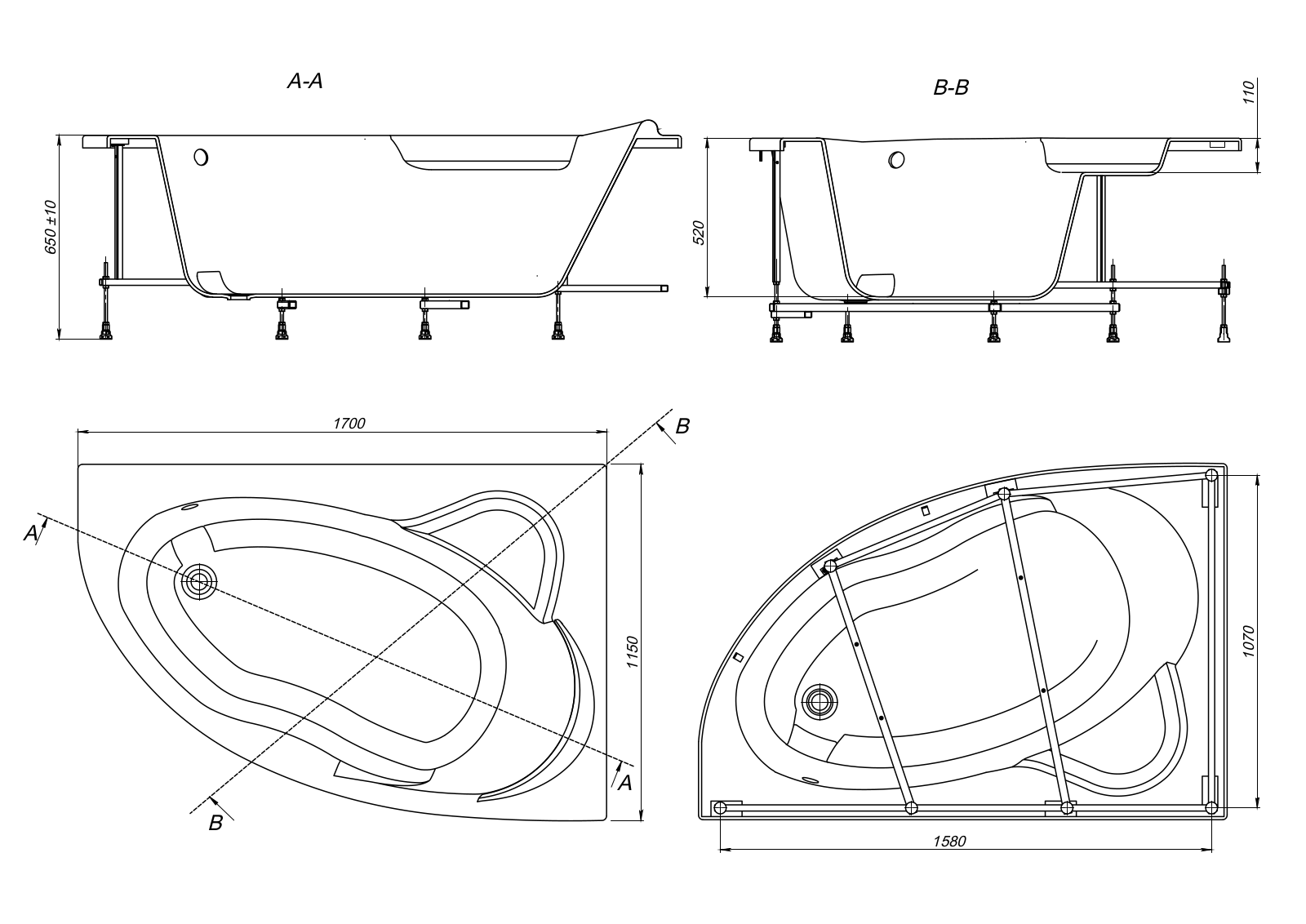 Roca RU9302912 Dimensions