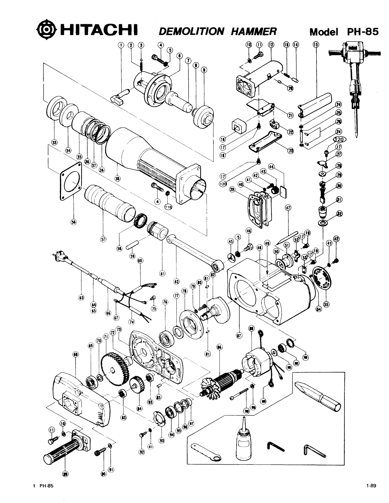 Hitachi PH85 PARTS LIST