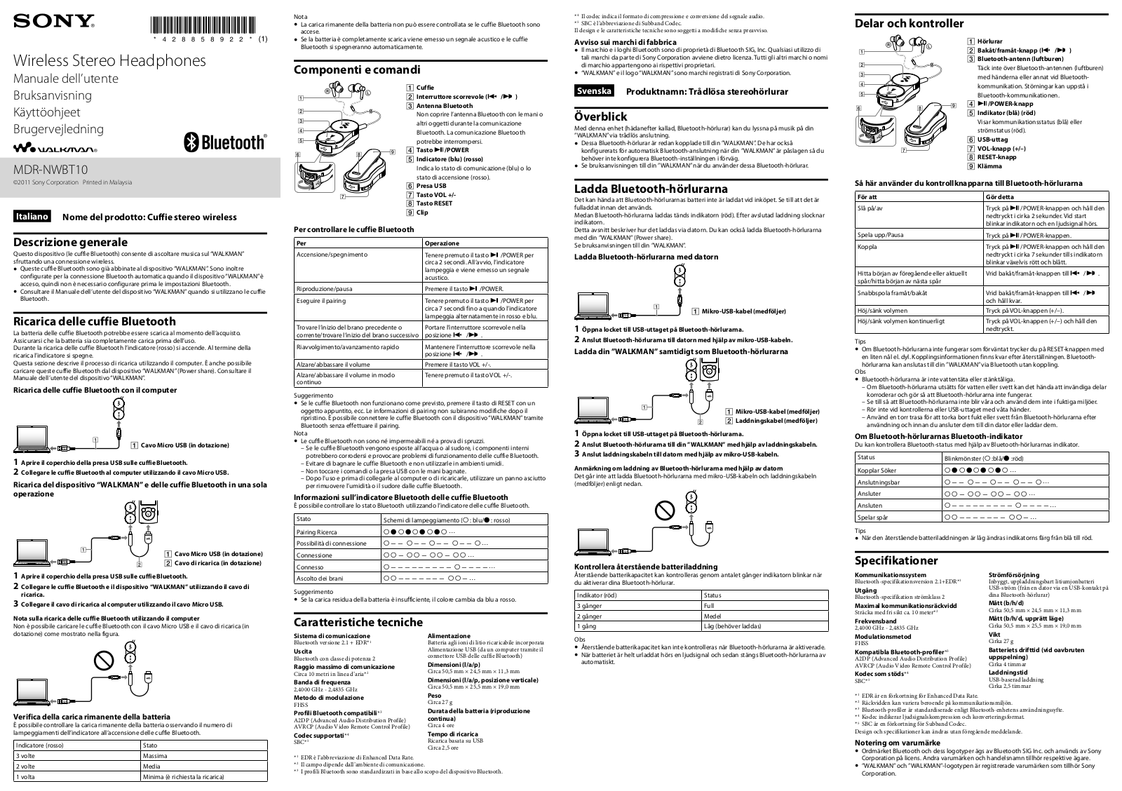 Sony NWZ-S763BT User Manual