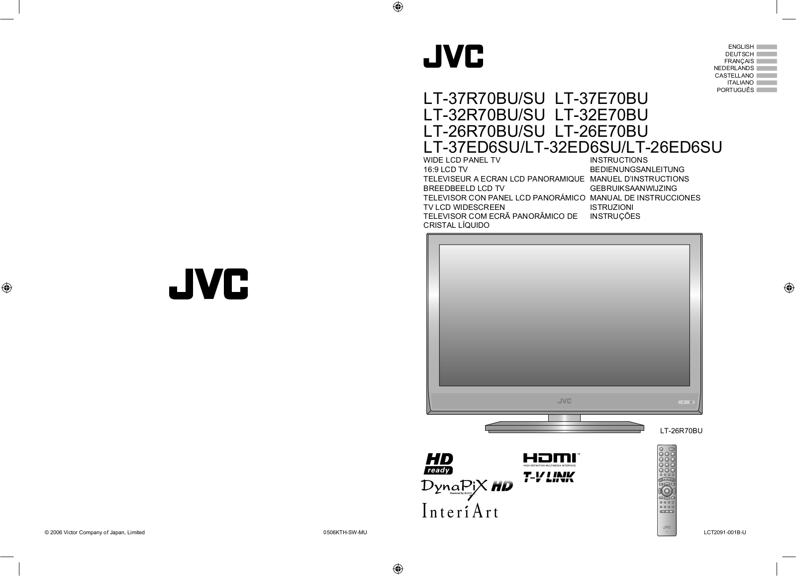 JVC LT-32R70BU-SU, LT-26ED6SU, LT-37R70BU-SU, LT-32E70BU, LT-26E70BU User Manual