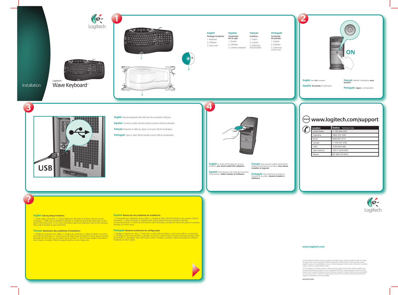 LOGITECH WAVE KEYBOARD User Manual