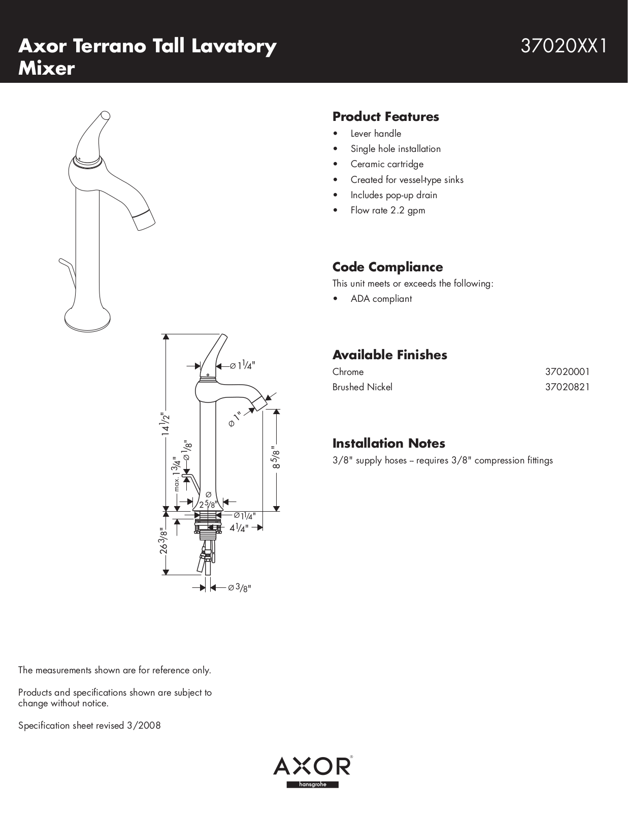 Hans Grohe 37020XX1 User Manual