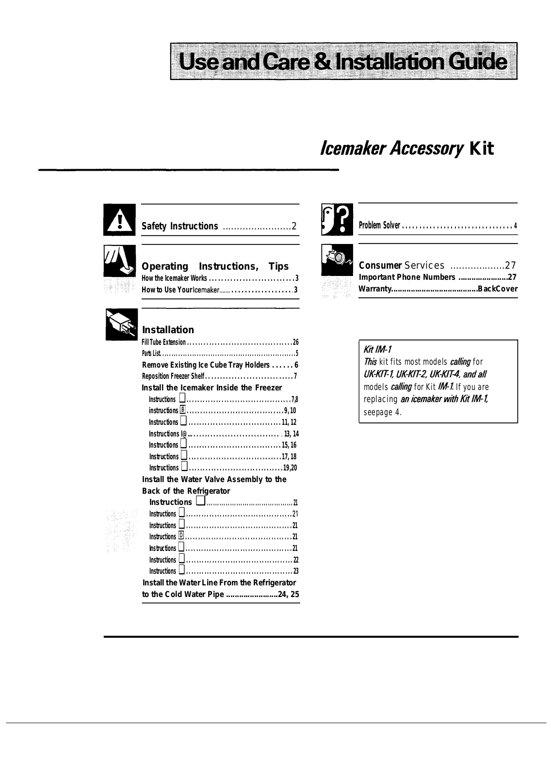 GE IM1 Use and Care Manual