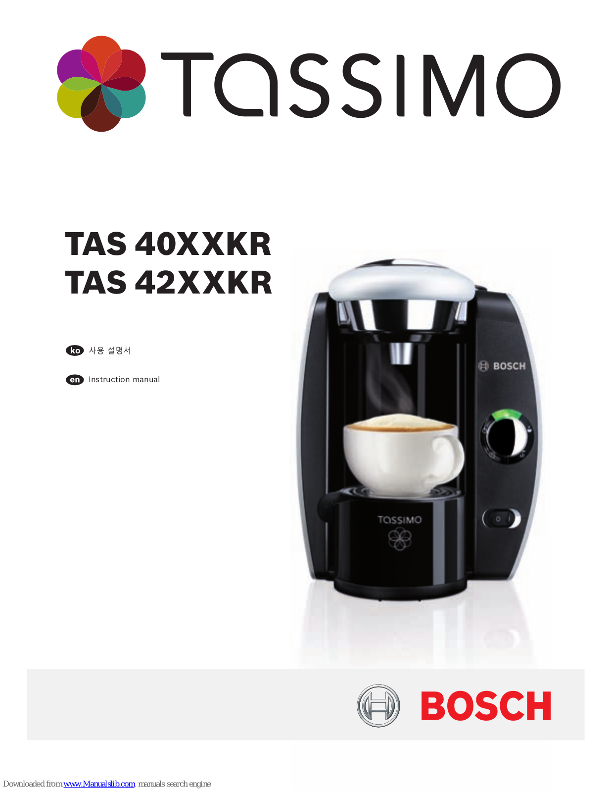 Tassimo TAS 40XXKR, TAS 42XXKR Instruction Manual